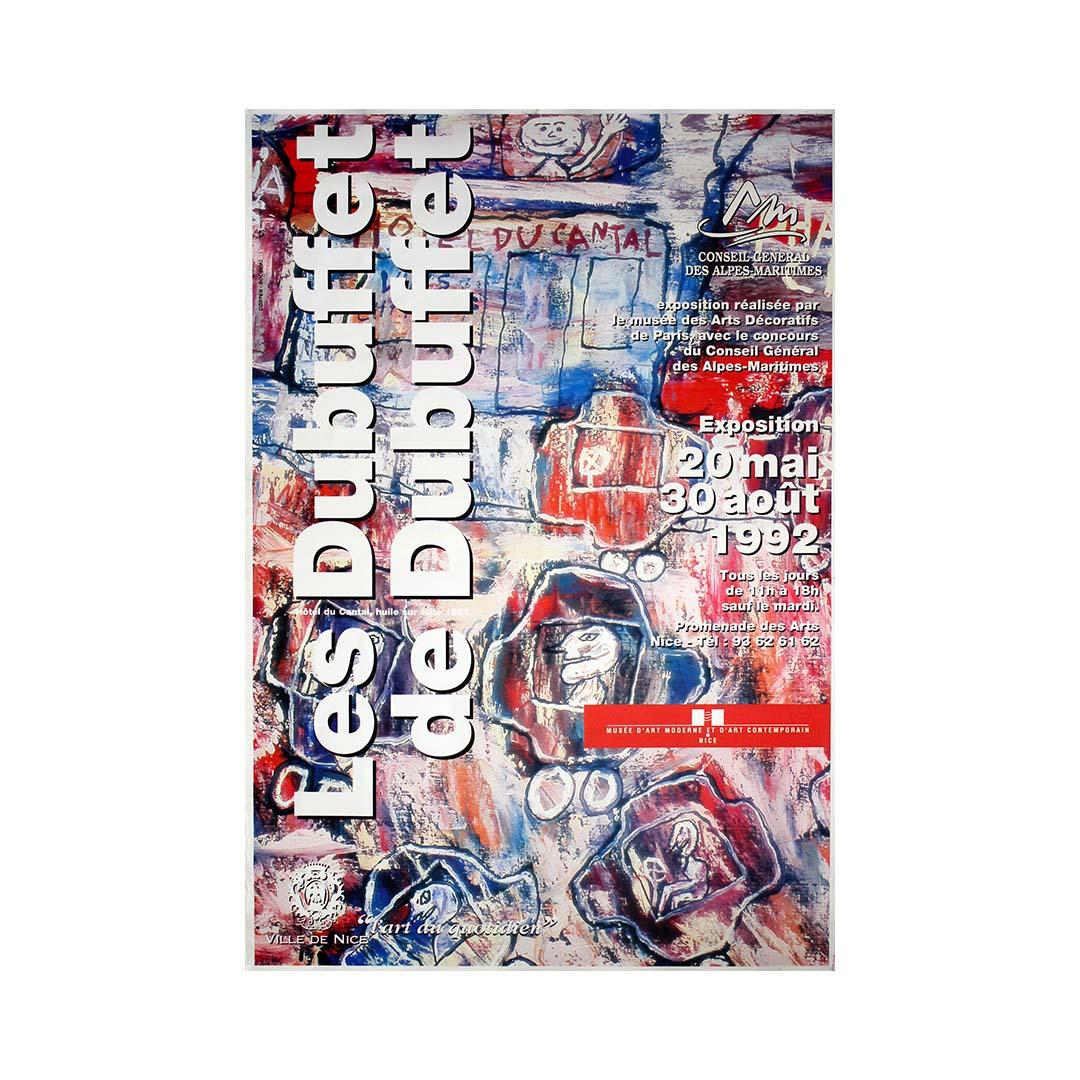 Original 1992 exhibition poster titled “Les Dubuffet de Dubuffet” MAMAc Nice - Print by Jean Dubuffet