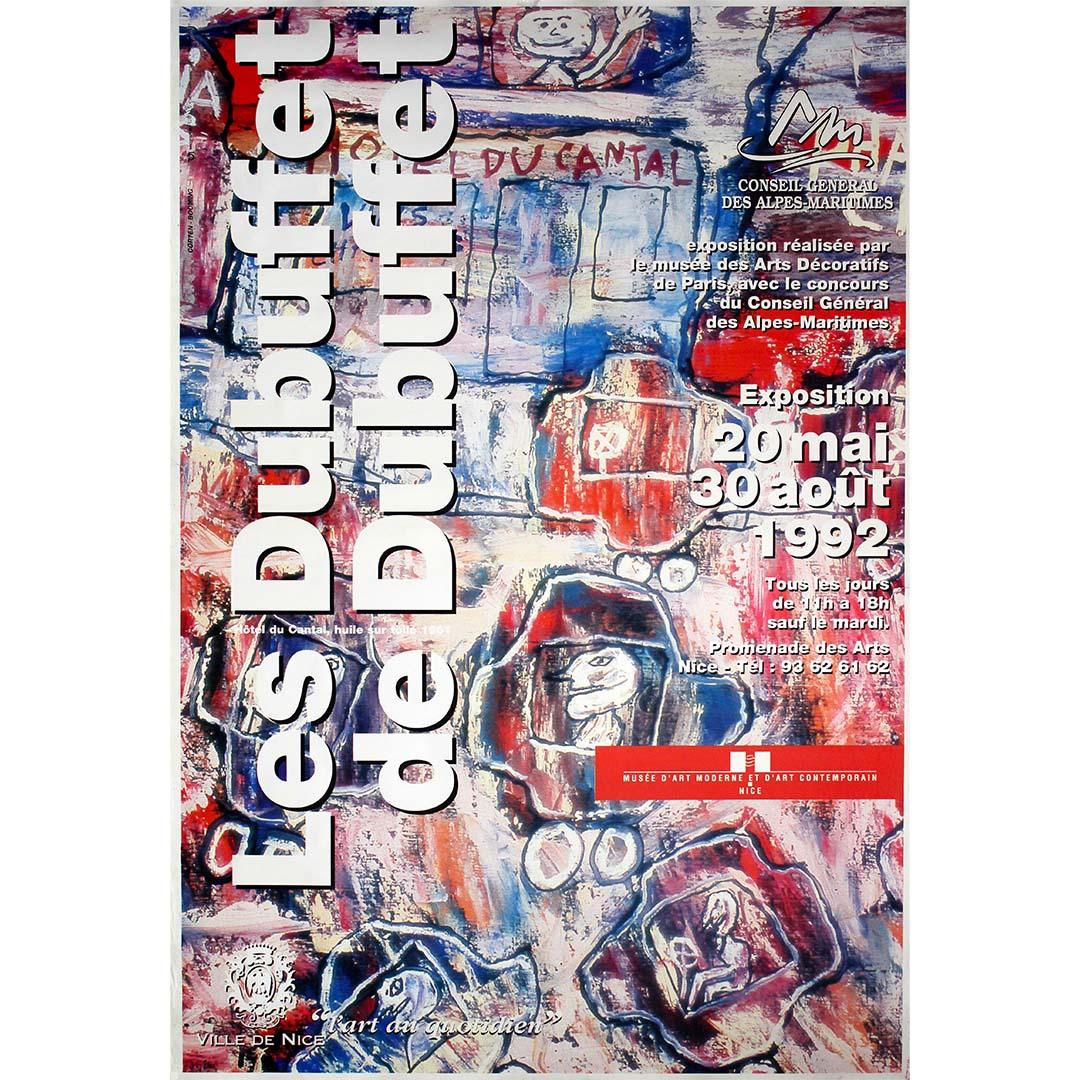 Jean Dubuffet Print - Original 1992 exhibition poster titled “Les Dubuffet de Dubuffet” MAMAc Nice