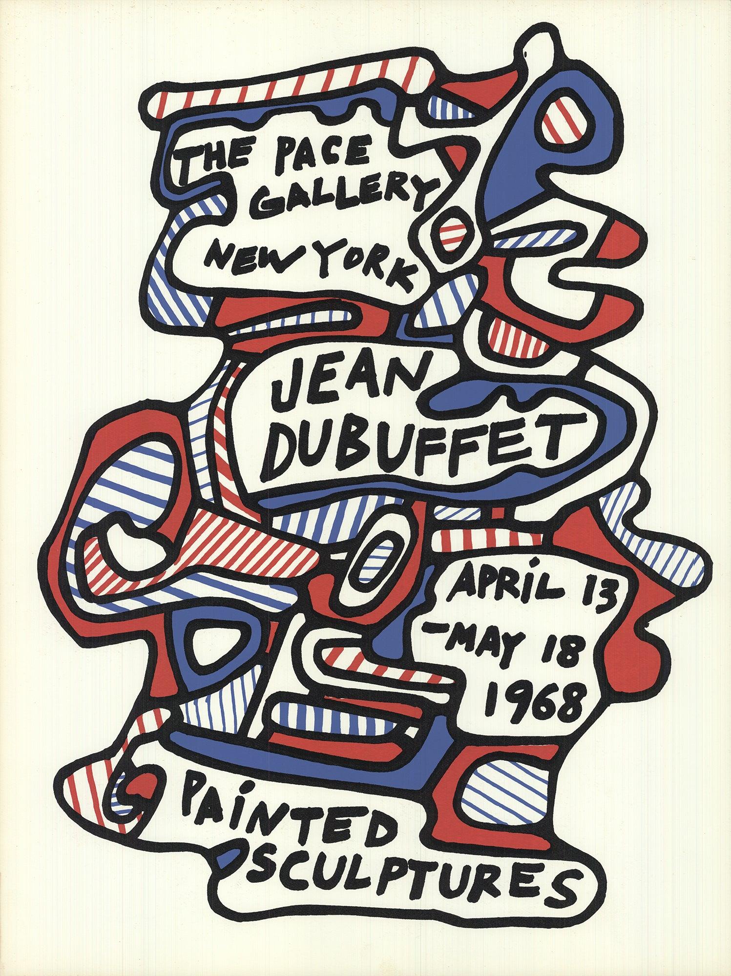 Se trata de un cartel original diseñado por Jean Dubuffet para su exposición de 1968 Esculturas pintadas en la Galería Pace, celebrada del 13 de abril al 18 de mayo. Creado por el artista específicamente para la exposición, el póster refleja la