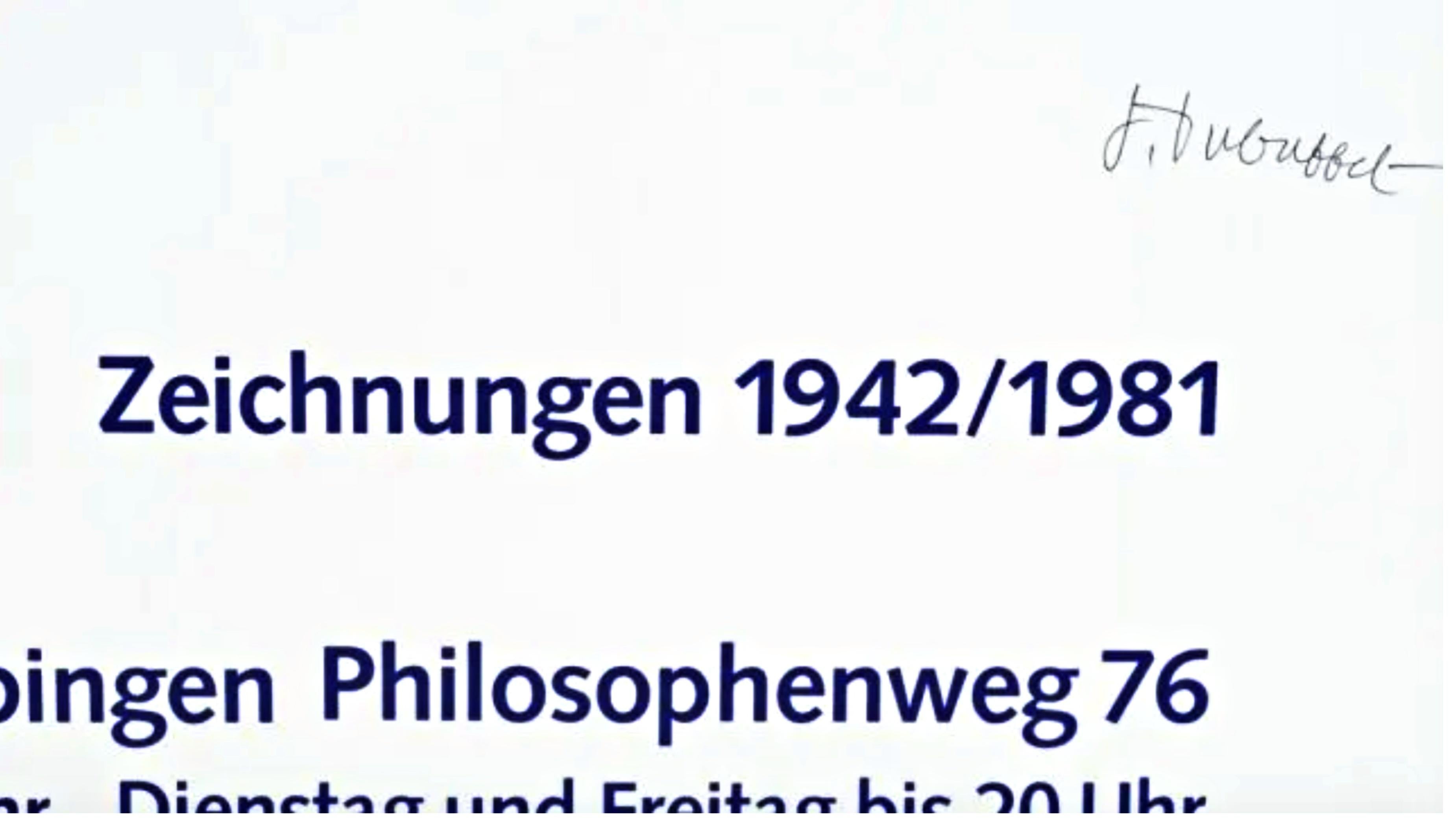 Poster: Zeichnungen 1942/1981 Firmato a mano da Jean Dubuffet, Kunsthalle Tübingen 1