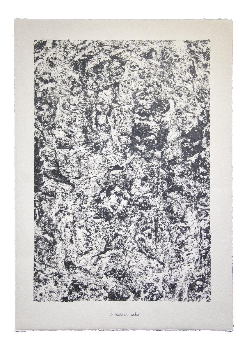Jean Dubuffet Abstract Print - Texte de roche- From Eaux, Pierres, Sable - Original Lithograph by Jean D.- 1959