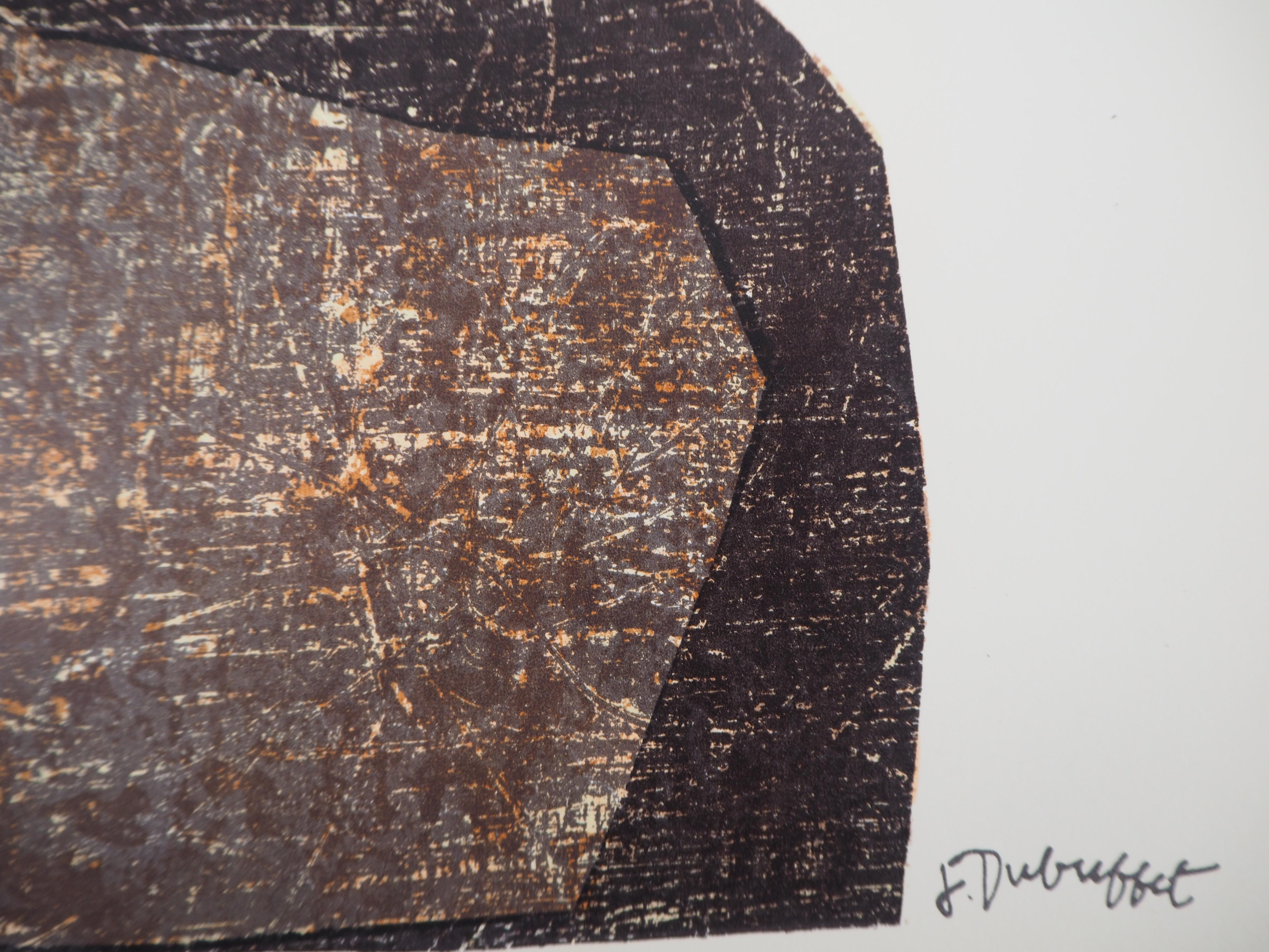 Totem (Moai dell'Isola di Pasqua) - Litografia originale - Print di Jean Dubuffet