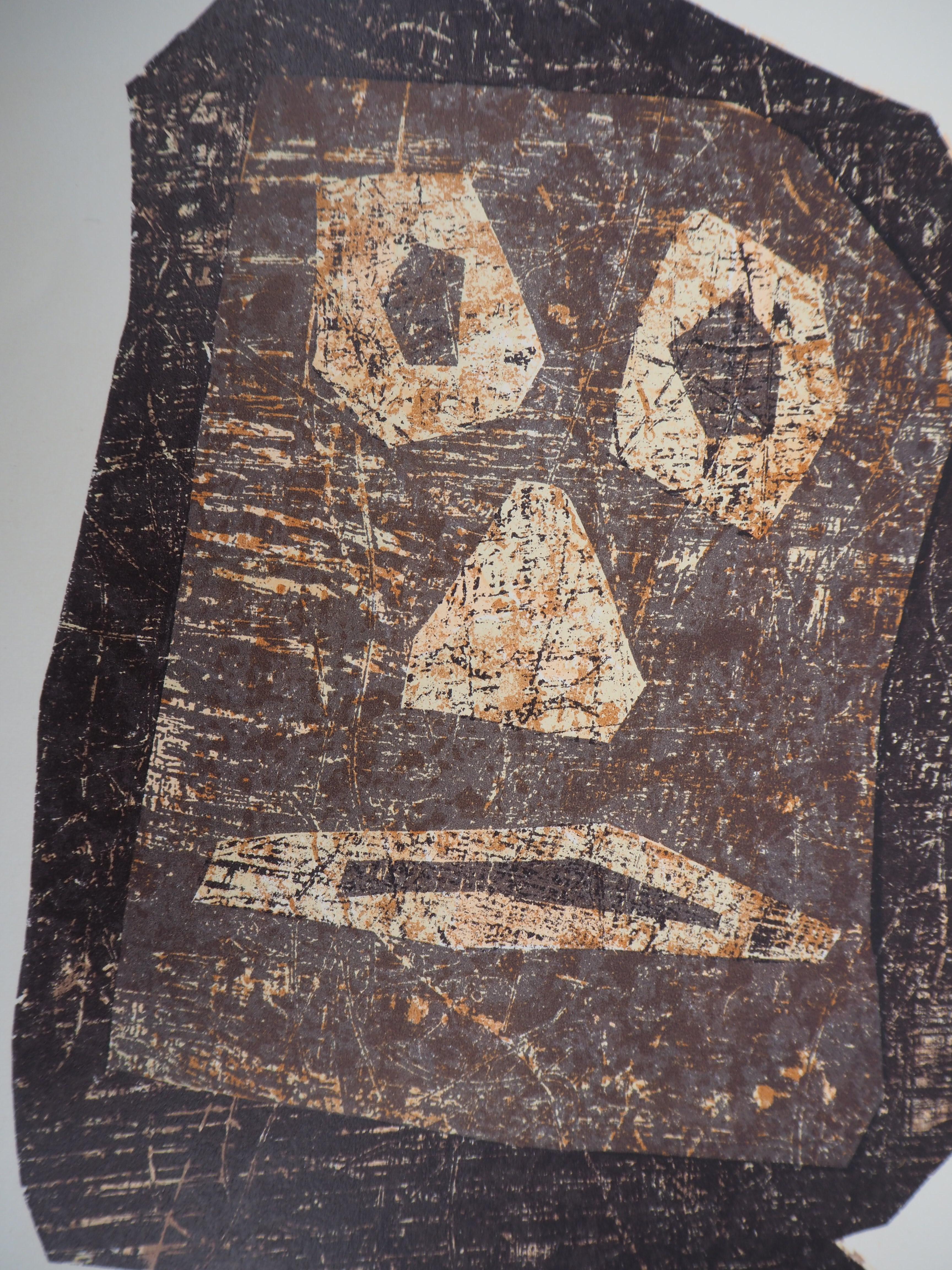 Jean Dubuffet
Totem (Moai dell'Isola di Pasqua), 1958

Litografia originale (stampata nel laboratorio Desjobert)
Firma stampata nella lastra
Su carta ondulata 31 x 24 cm (circa 12 x 10 pollici)

Edizione San Lazarro, 1958

Condizioni eccellenti