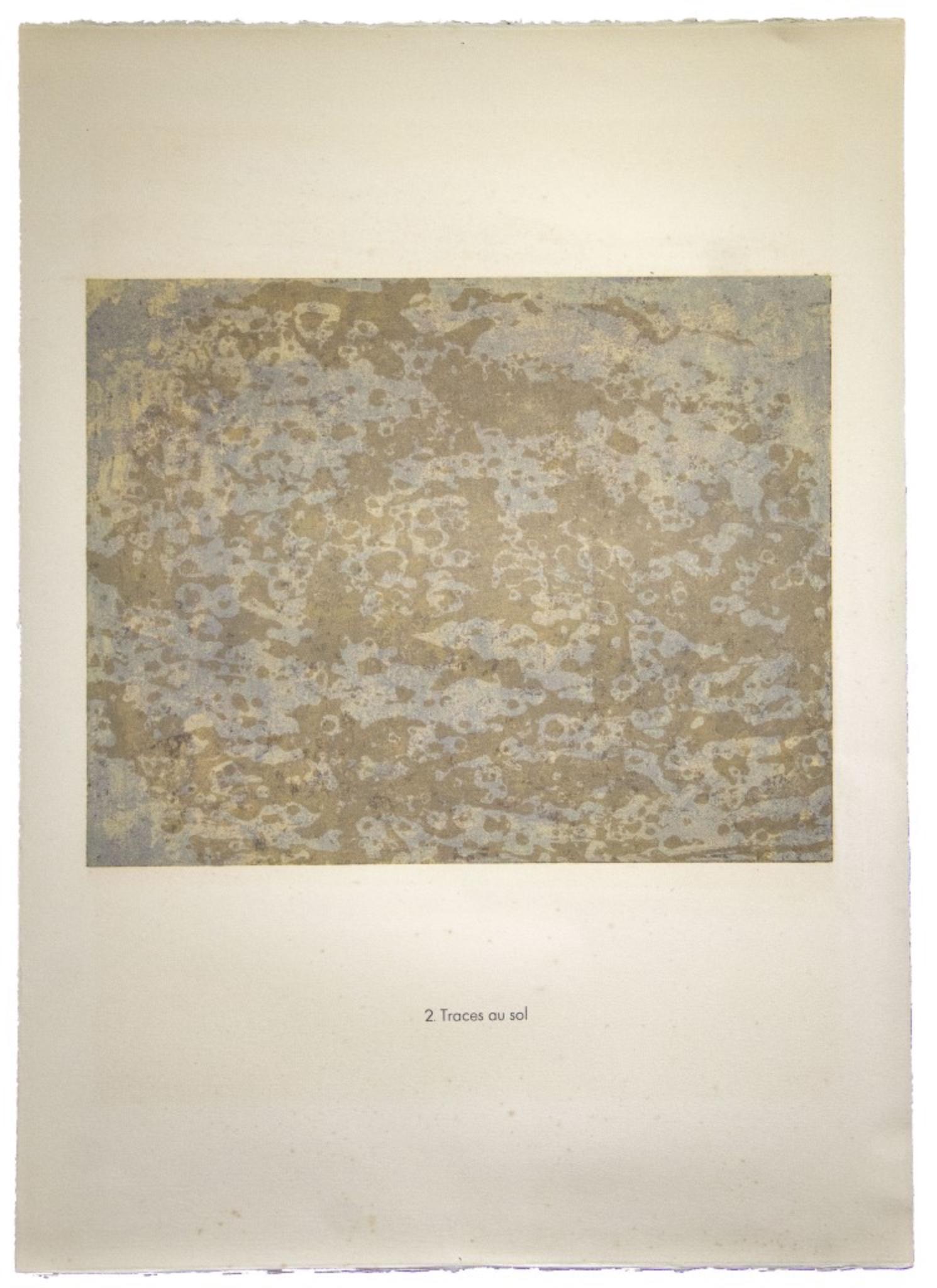 Plateaux au sol - Lithographie originale de Jean Dubuffet - 1959