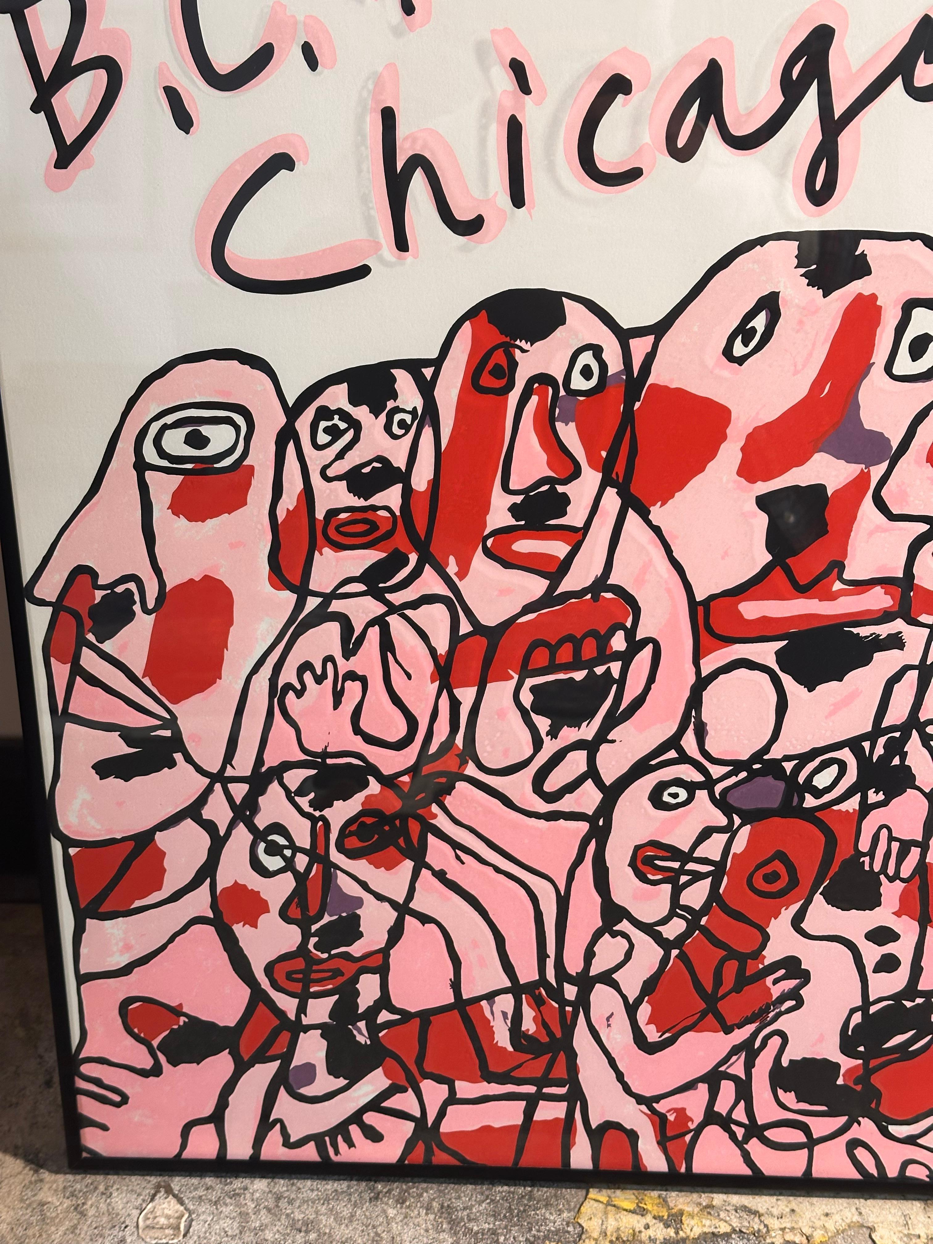 Jean Dubuffet Abstraktes Ausstellungsplakat, Siebdruck Serigraphie, Abstrakte Ausstellung
 
Dieses originale Vintage-Plakat ist ein seltenes Stück. Es wurde für eine Ausstellung von Jean Dubuffets Werken in der BC Holland Gallery in Chicago im April