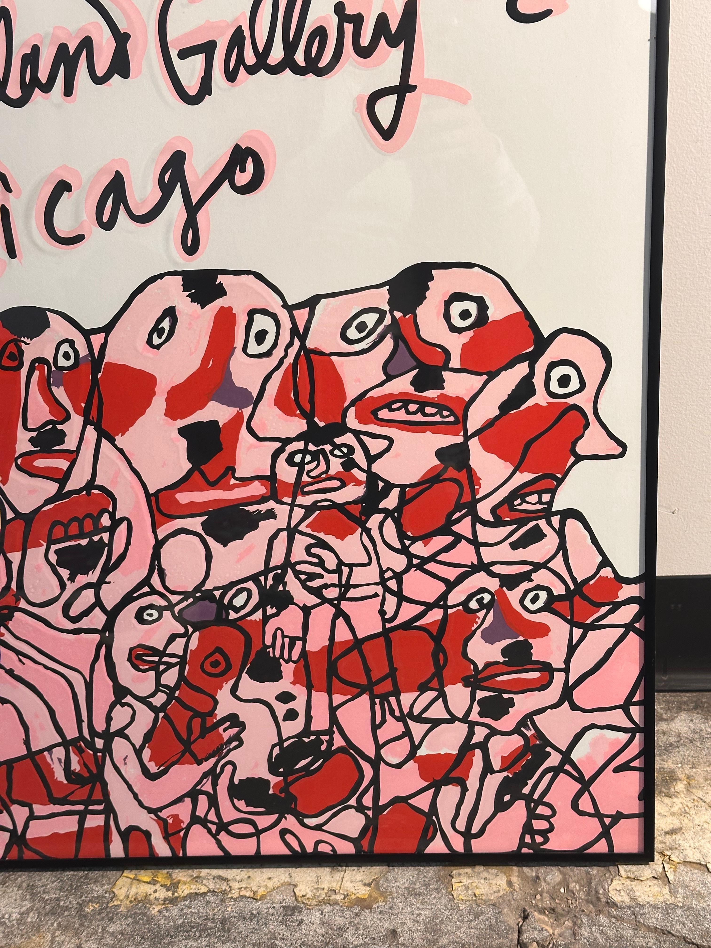 Jean Dubuffet Abstraktes Ausstellungsplakat, Siebdruck Serigraphie, Abstrakte Ausstellung (amerikanisch) im Angebot