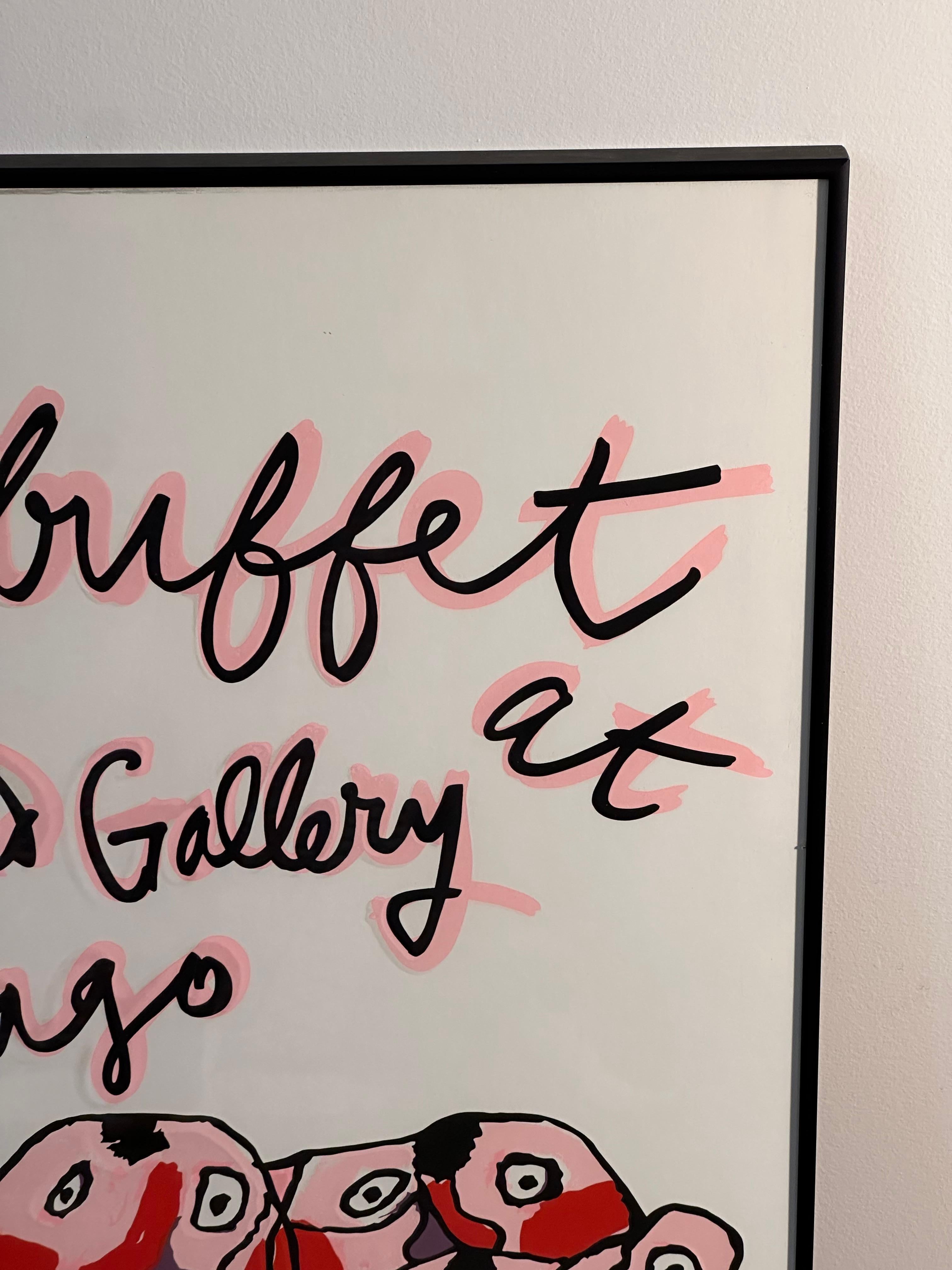 Jean Dubuffet Abstraktes Ausstellungsplakat, Siebdruck Serigraphie, Abstrakte Ausstellung (Ende des 20. Jahrhunderts) im Angebot