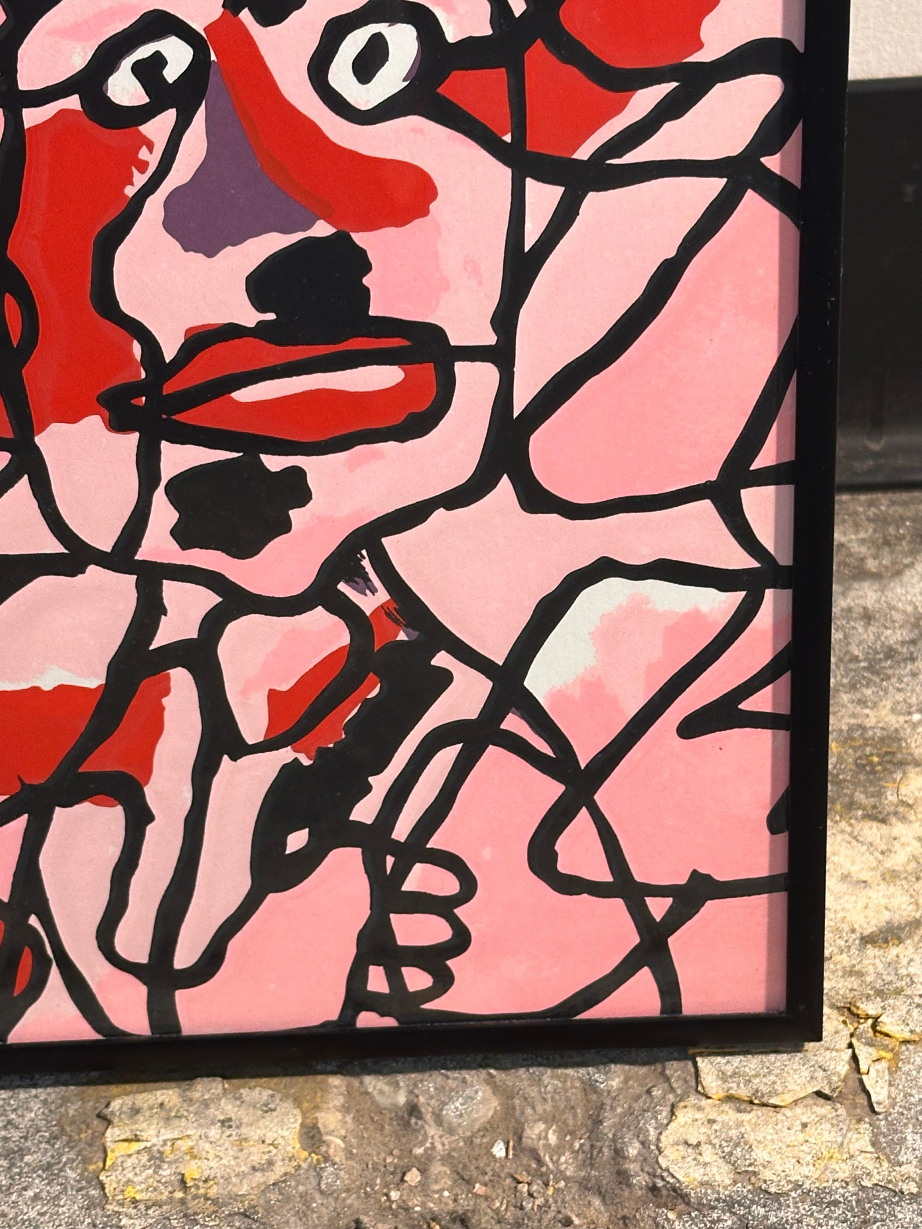 Jean Dubuffet Abstraktes Ausstellungsplakat, Siebdruck Serigraphie, Abstrakte Ausstellung im Angebot 1