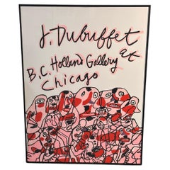 Jean Dubuffet Silkscreen Serigraph Abstract Exhibition Poster