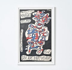 Jean Dubuffet vintage poster 10 ans d'art vivant 55 - 65