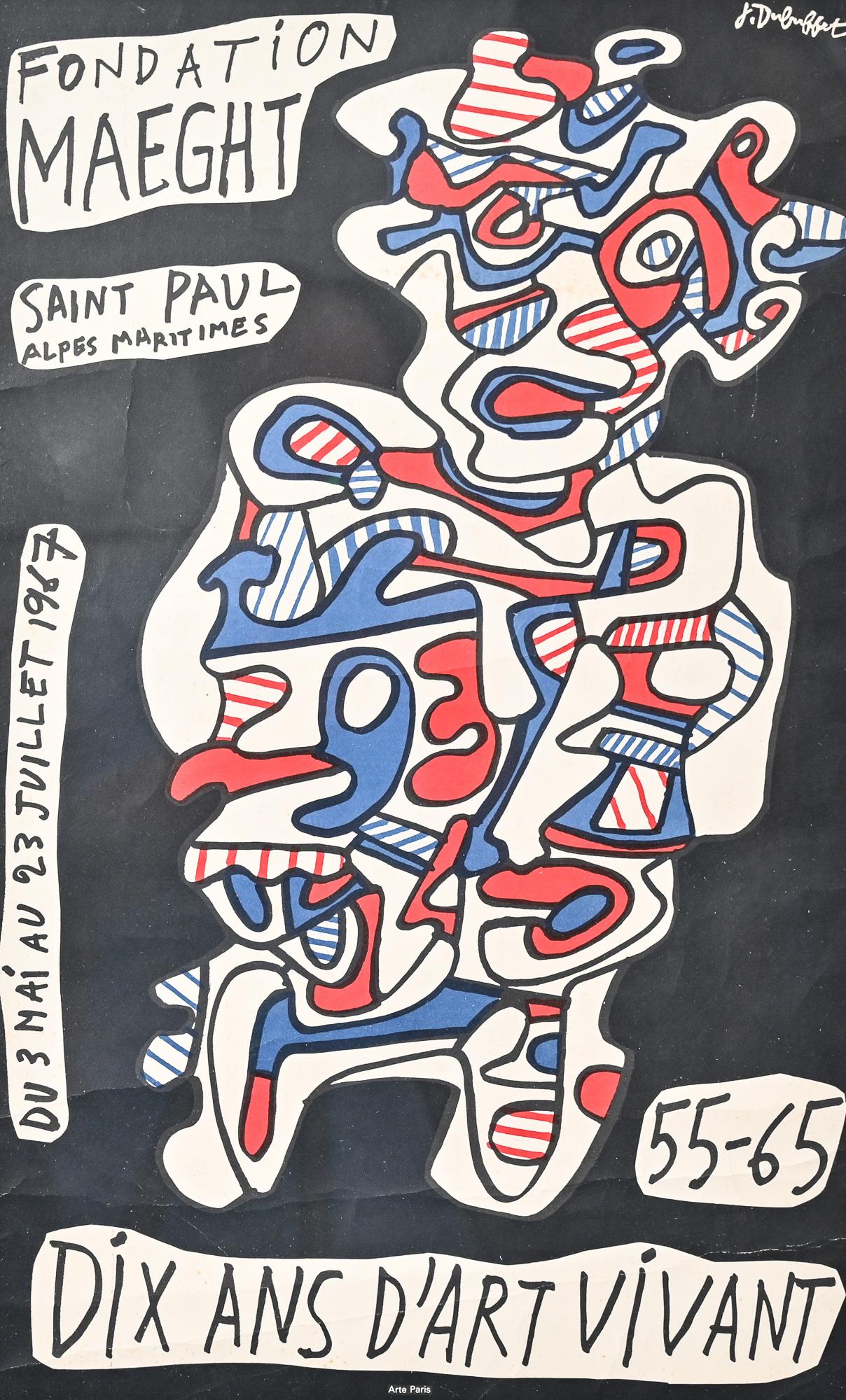 Moderne Jean Dubuffet poster vintage 10 ans d'art vivant 55 - 65 en vente