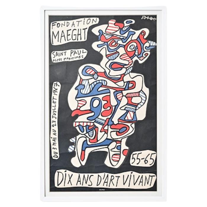 Jean Dubuffet vintage poster “10 ans d’art vivant 55 – 65” For Sale
