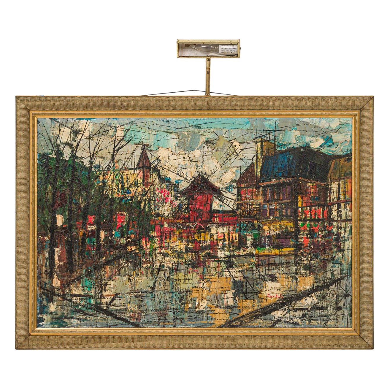 Jean Dufy French Mid-Century Oil on Canvas Cityscape Scene en venta