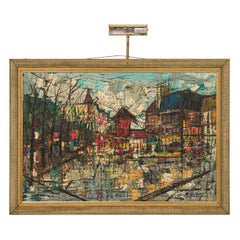 Jean Dufy French Mid-Century Oil on Canvas Cityscape Scene