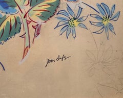 Beautiful watercolor drawing of Roses by the well known French artist Jean Dufy