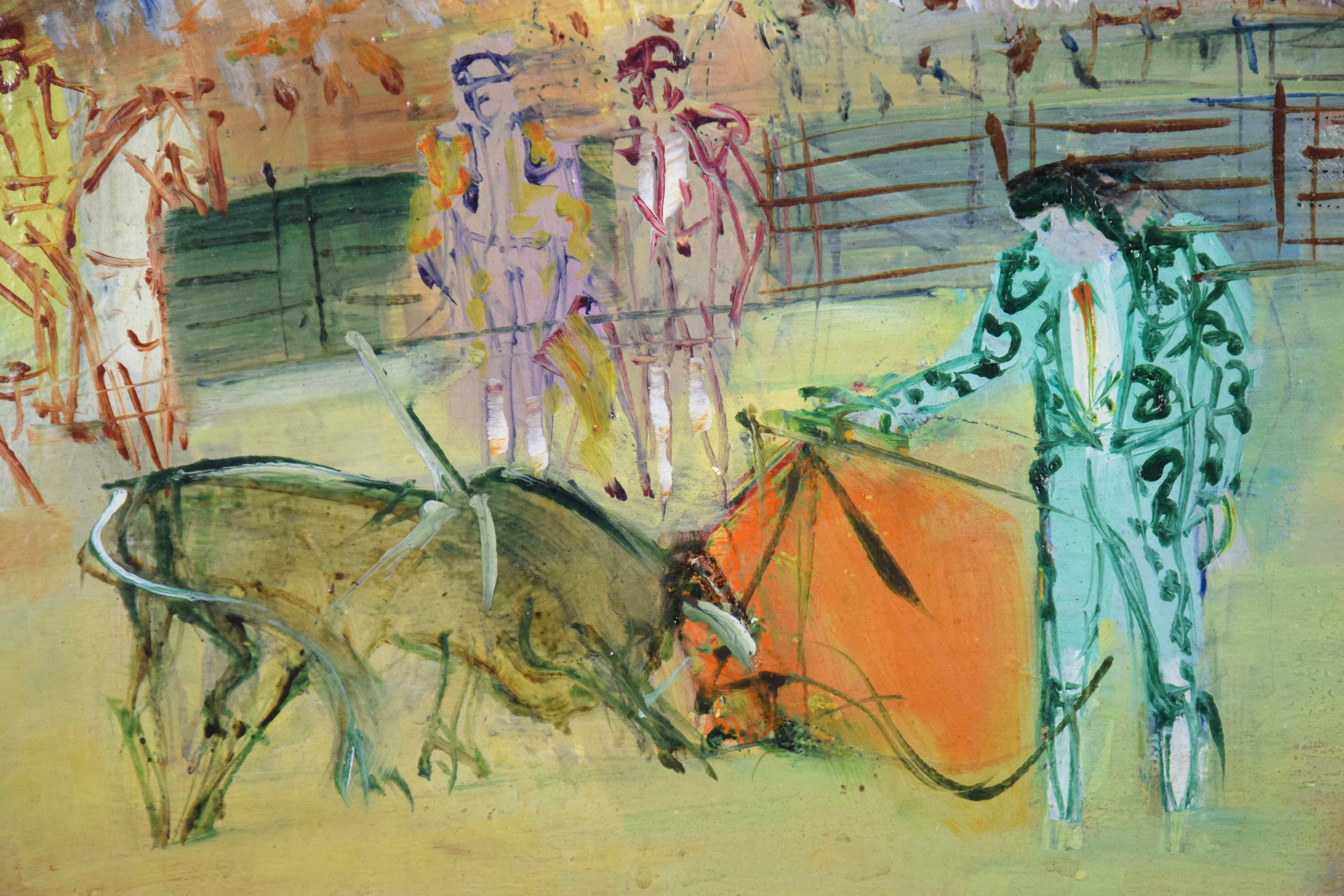 Corrida Espagnole by JEAN DUFY - Bullfighting scene, oil on canvas, modern art For Sale 1