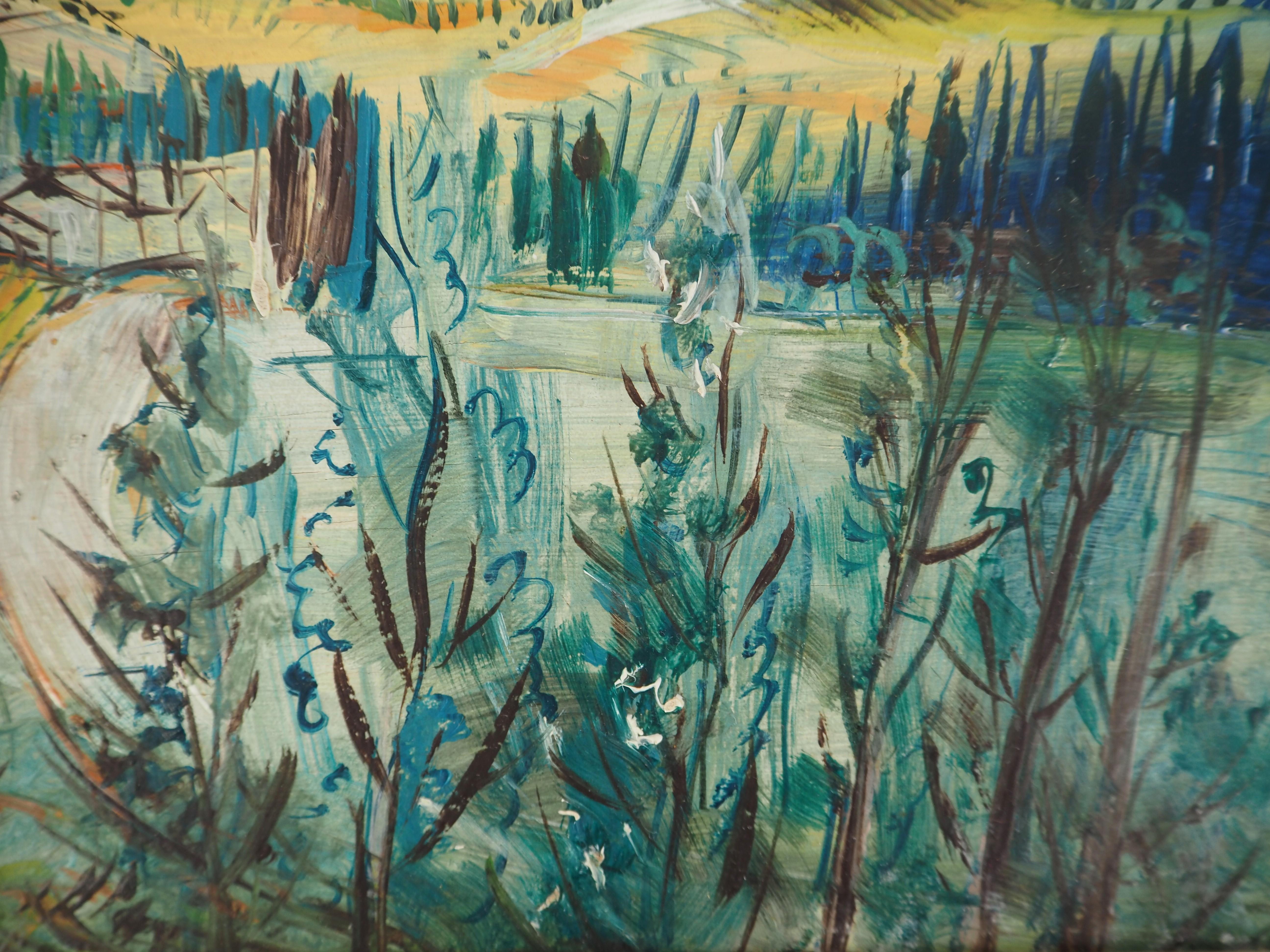 Campo : Pequeña casa en el campo - Pintura al óleo original, firmada 2