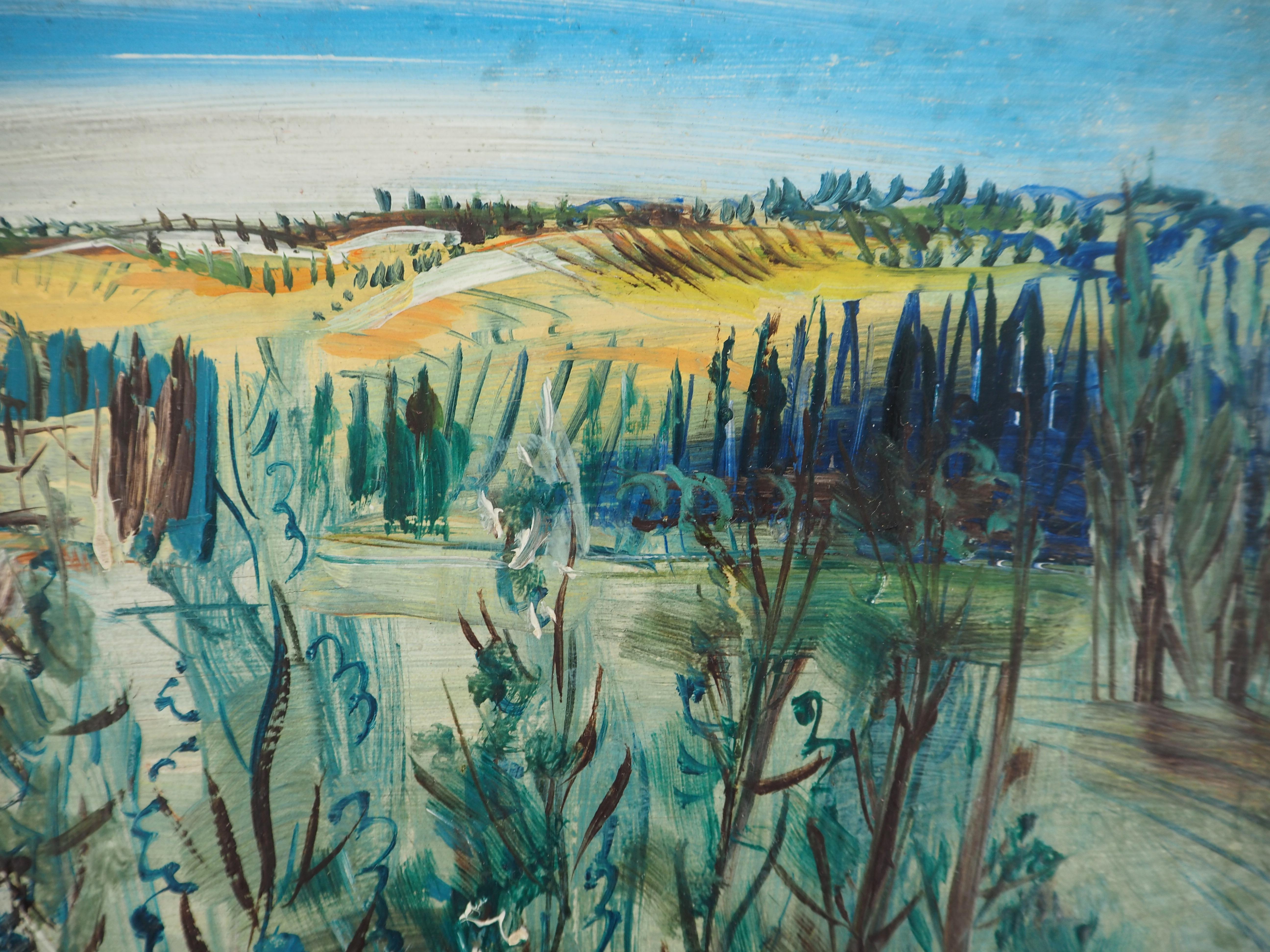 Campo : Pequeña casa en el campo - Pintura al óleo original, firmada 3