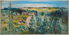 Campo : Pequeña casa en el campo - Pintura al óleo original, firmada