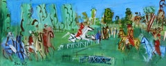 Course d'Obstacles - Post Impressionist Figures in Landscape Oil by Jean Dufy