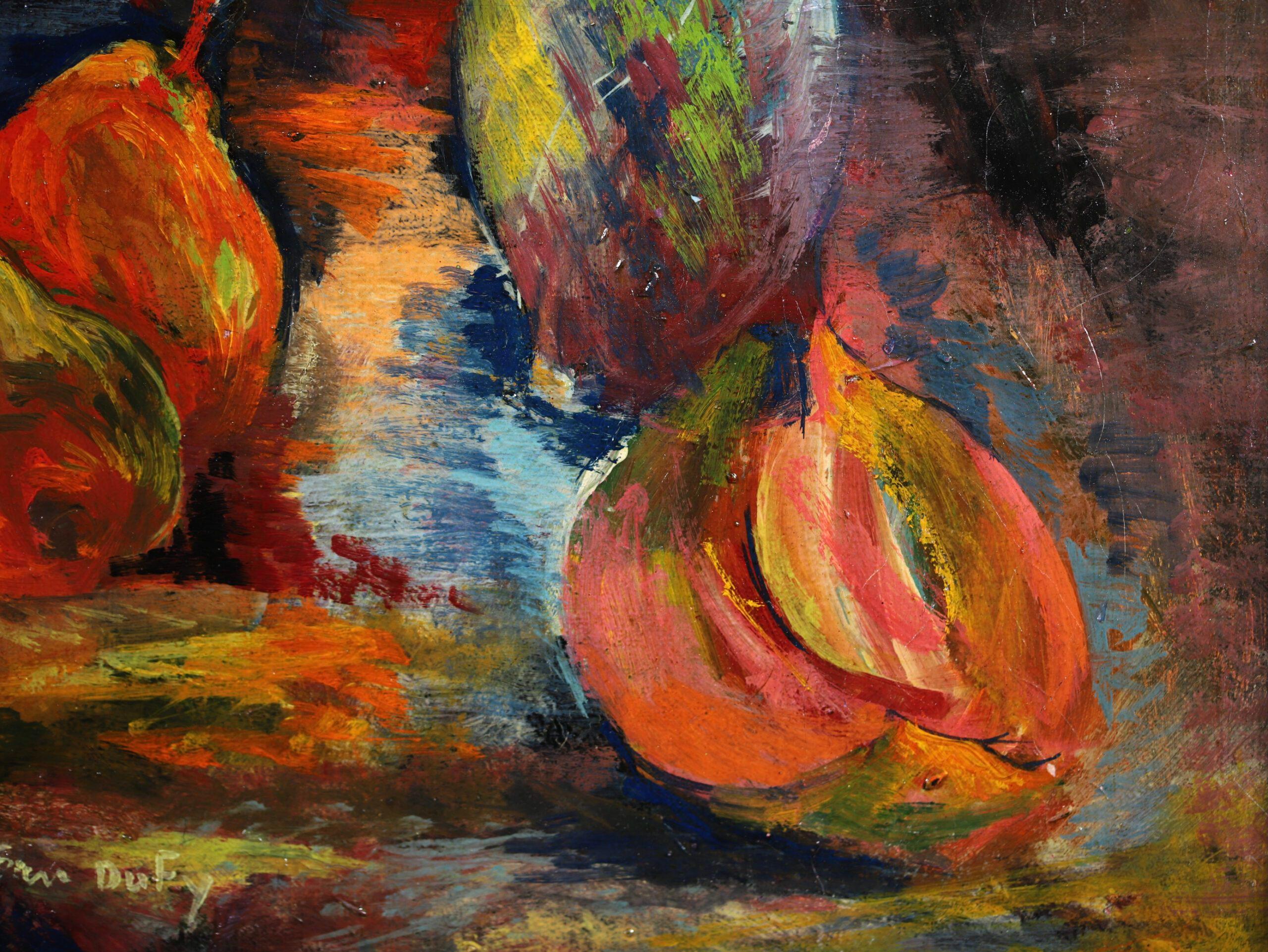 Fleurs et Fruits - Post Impressionist Still Life Oil Painting by Jean Dufy For Sale 10