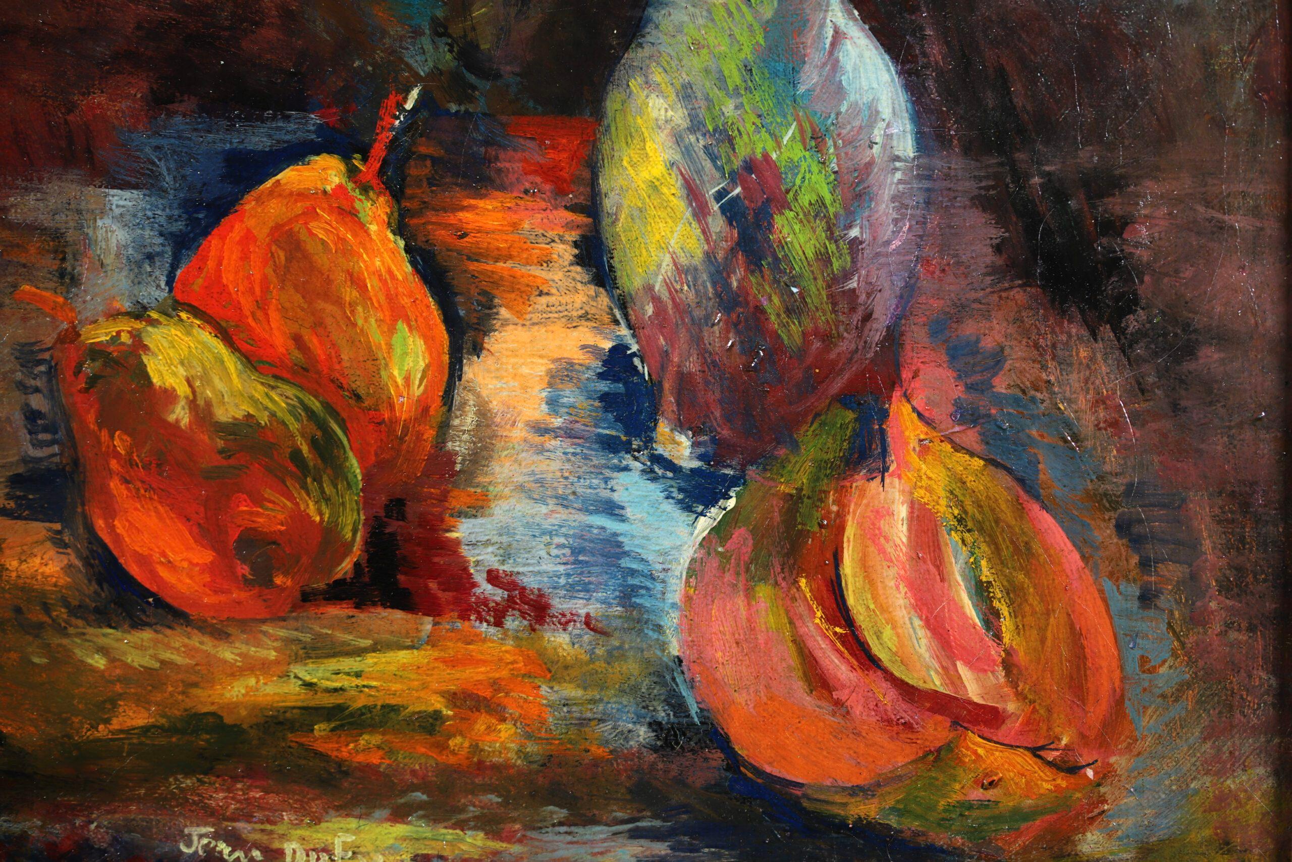 Fleurs et Fruits - Nature morte post-impressionniste à l'huile de Jean Dufy en vente 7