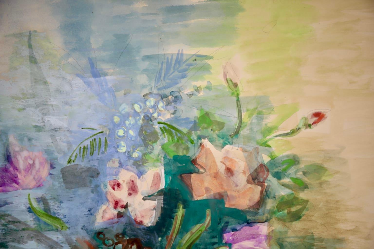 Flowers & Paintbrushes - Post Impressionist Watercolor, Still Life by Jean Dufy 6