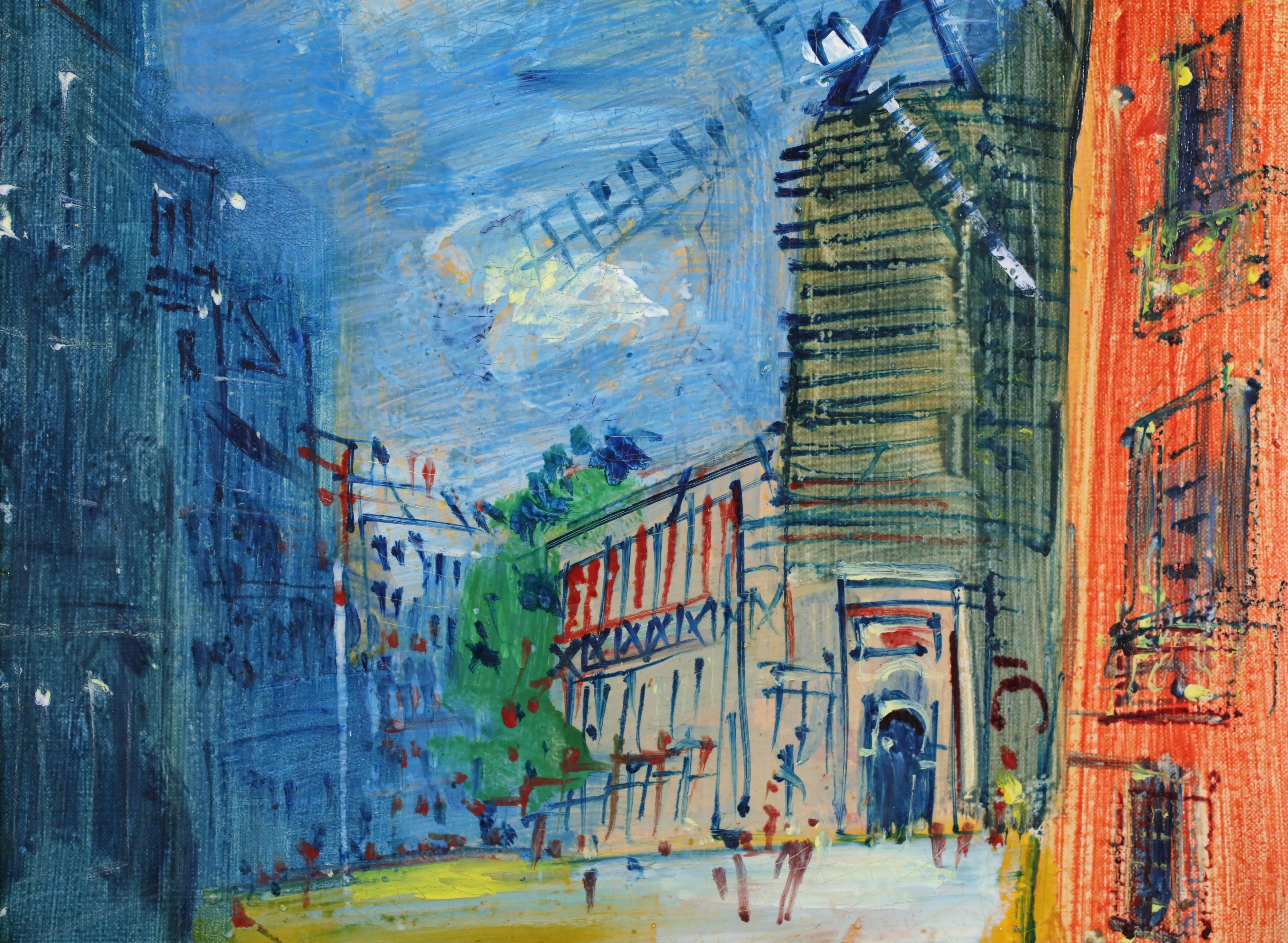 Le Moulin de la Galette - Post Impressionist Landscape Oil by Jean Dufy For Sale 3