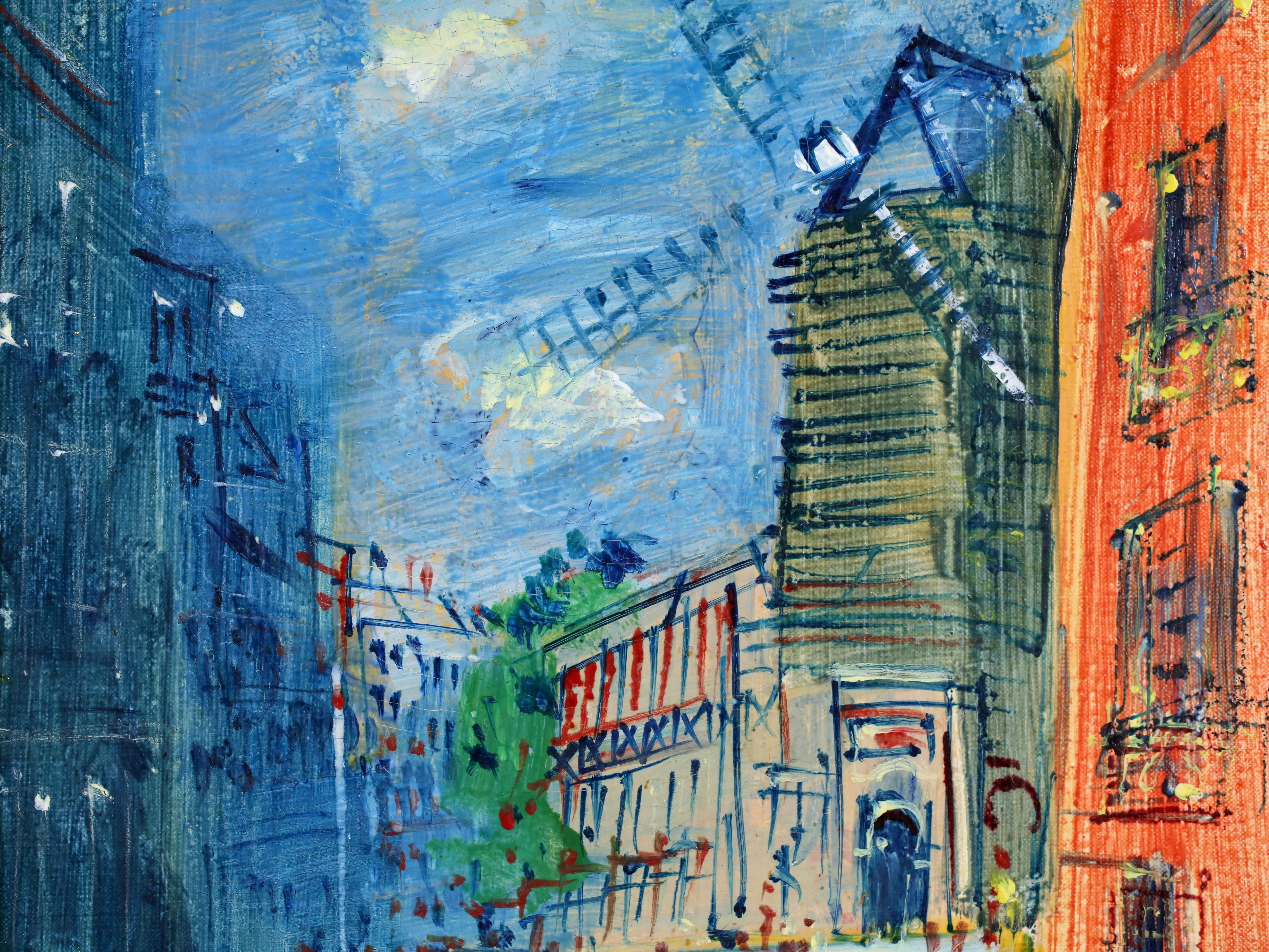 Le Moulin de la Galette - Post Impressionist Landscape Oil by Jean Dufy For Sale 7