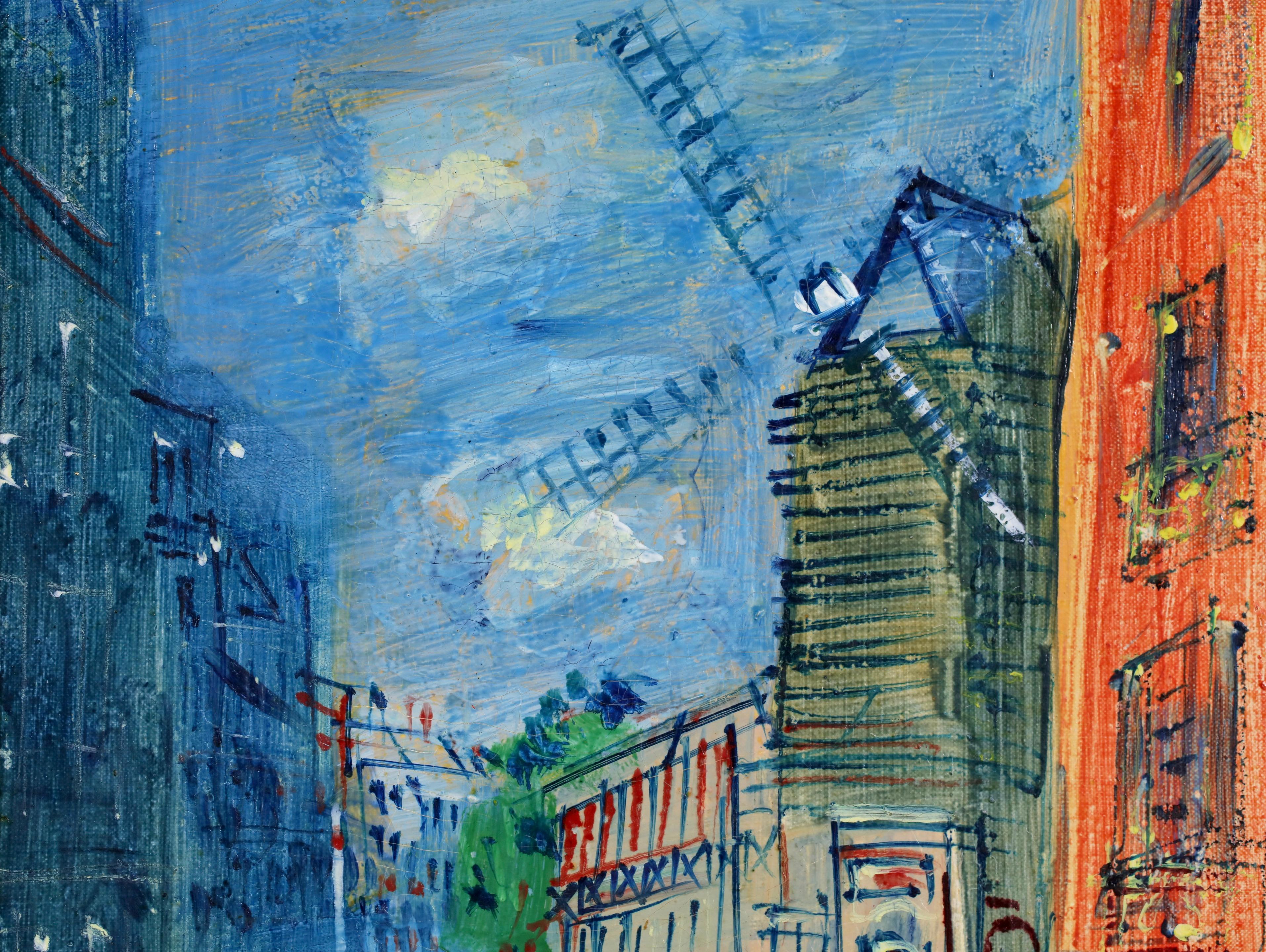 Le Moulin de la Galette - Post Impressionist Landscape Oil by Jean Dufy For Sale 8