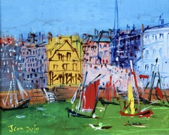 Le Port de Honfleur - Post Impressionist Landscape Oil by Jean Dufy