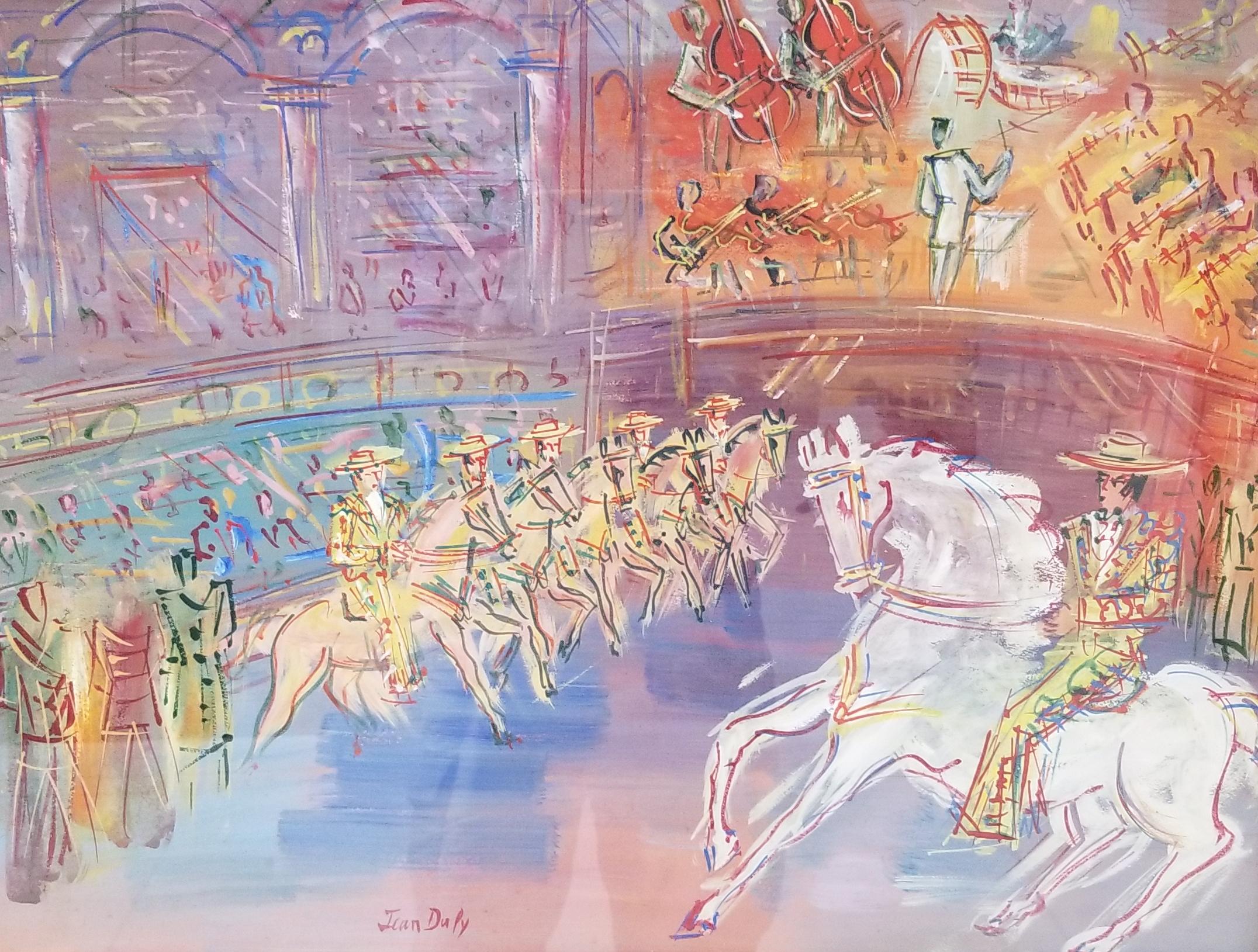 Jean Dufy Animal Painting - Parade Equestre