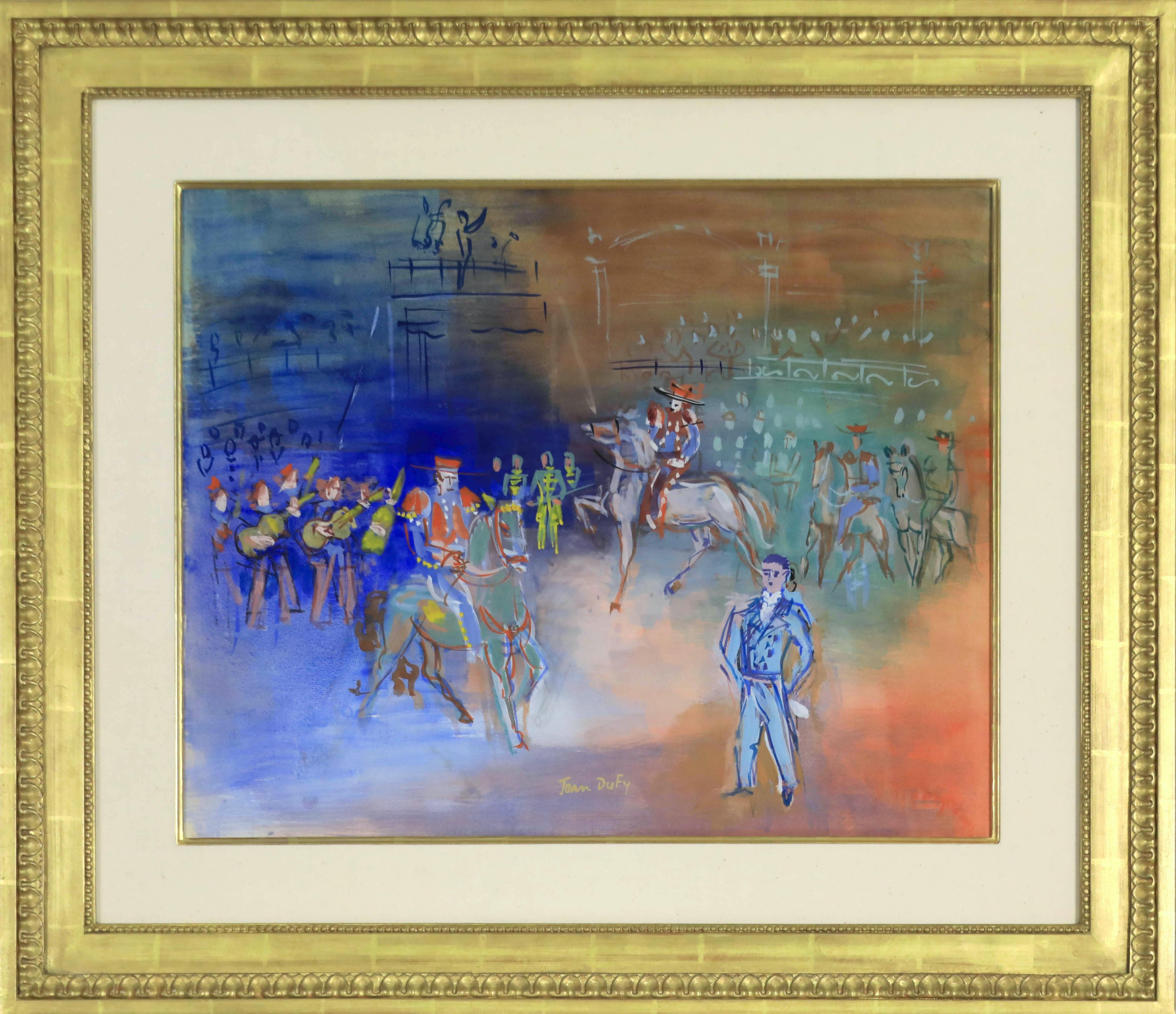 Parade Mexicaine di JEAN DUFY - Modern, Animali, Colorati, Fauve, Gouache - Painting Fauvismo di Jean Dufy