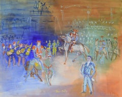 Parade Mexicaine de JEAN DUFY - Moderne, Animals, Colorful, Fauve, Gouache