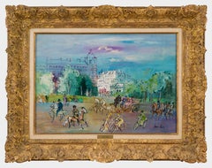 Paris, Avenue du bois by Jean Dufy - Oil painting, Figurative art, City scene