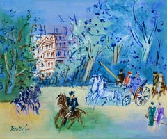„Spaziergang im Bois de Boulogne“ – postimpressionistisches Landschaftsgemälde in Öl von Jean Dufy