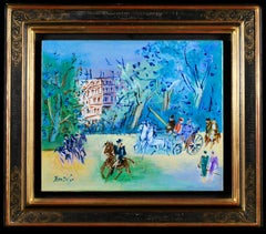 „Spaziergang im Bois de Boulogne“ – postimpressionistisches Landschaftsgemälde in Öl von Jean Dufy