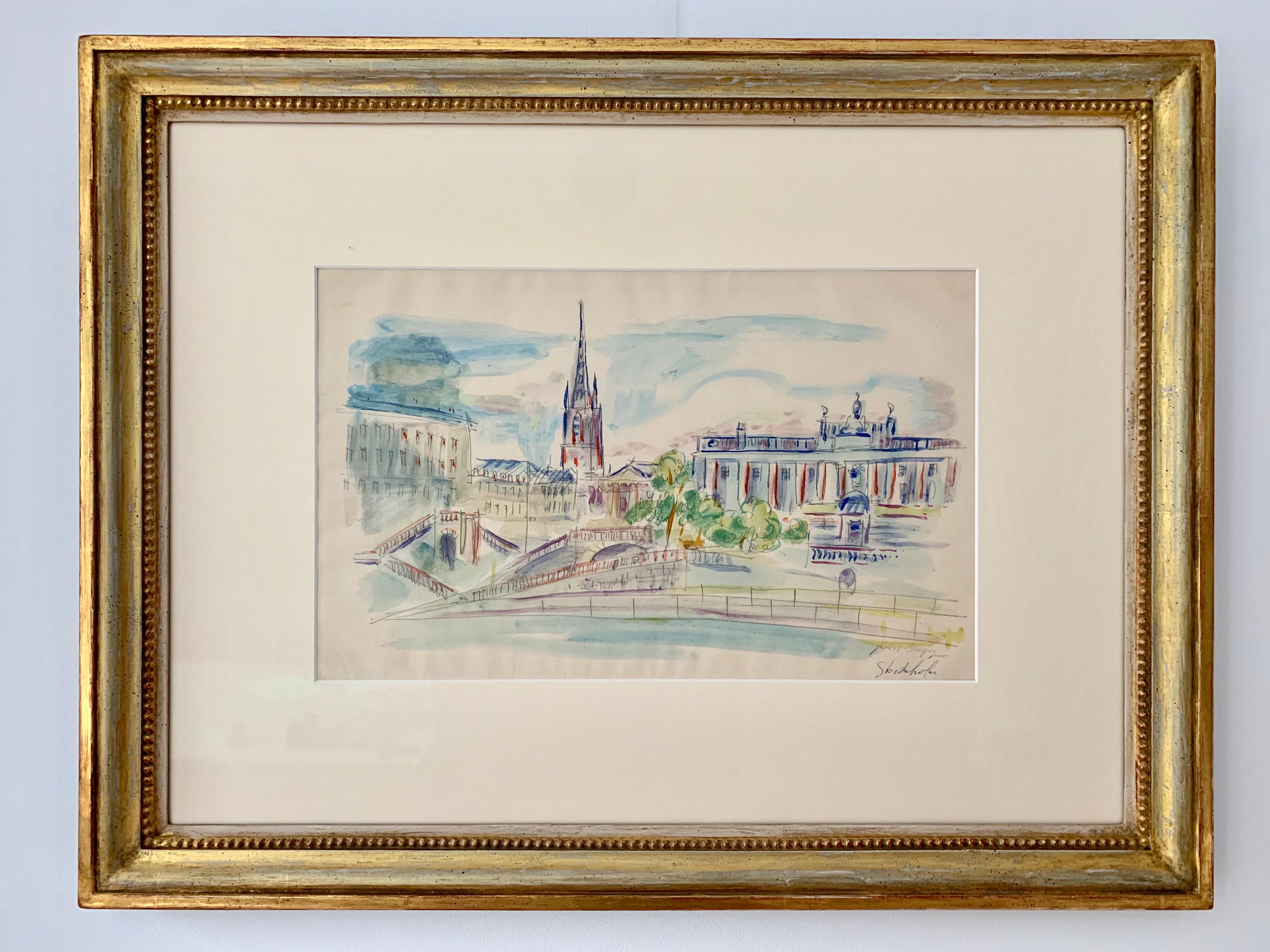 Stockholm - Painting by Jean Dufy