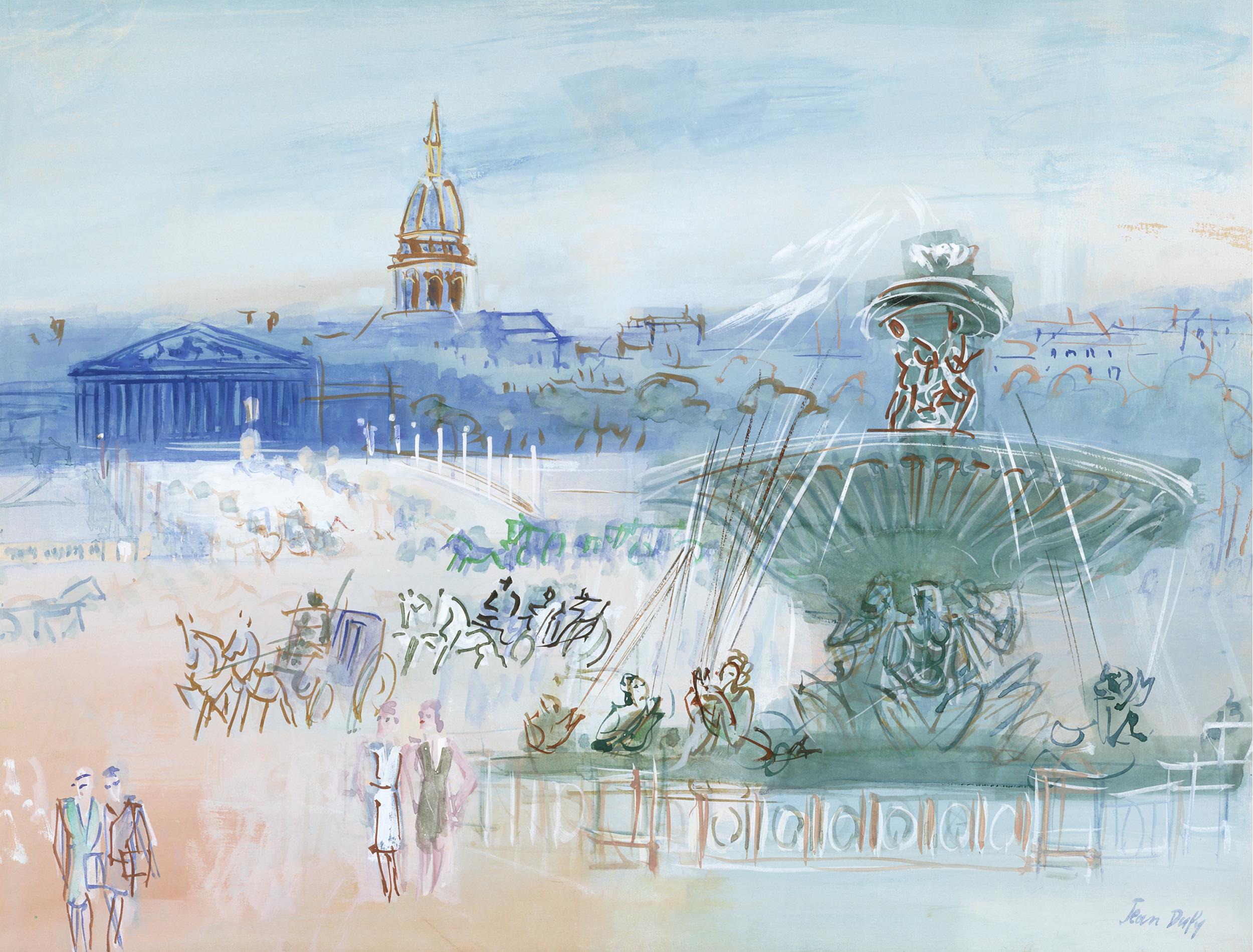Jean Dufy Landscape Painting - Vue de Sacré-Cœur