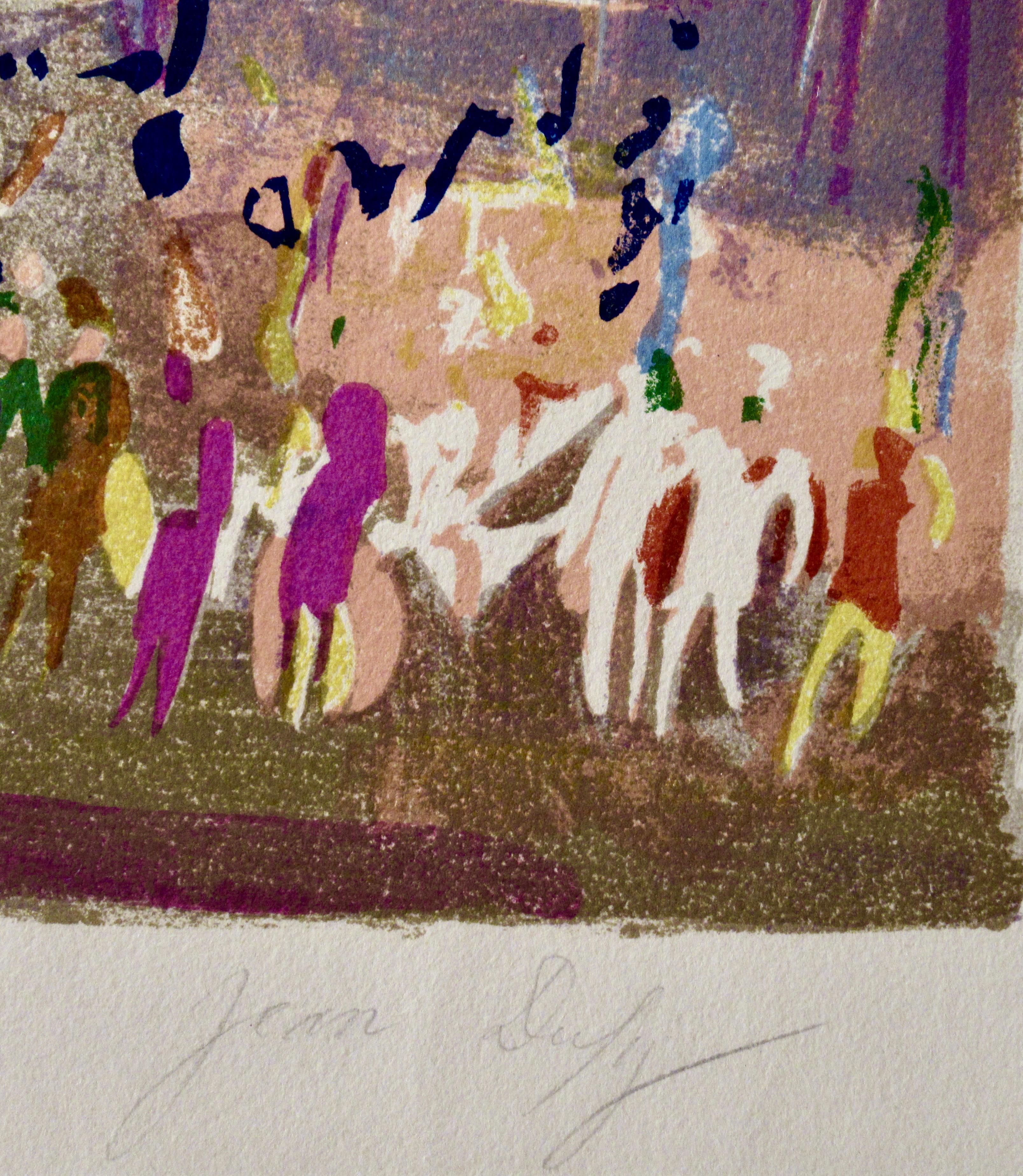Fete Champetre - Beige Landscape Print by Jean Dufy
