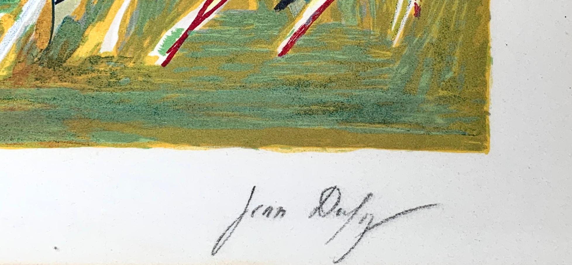 La Promenade - Gris Landscape Print par Jean Dufy