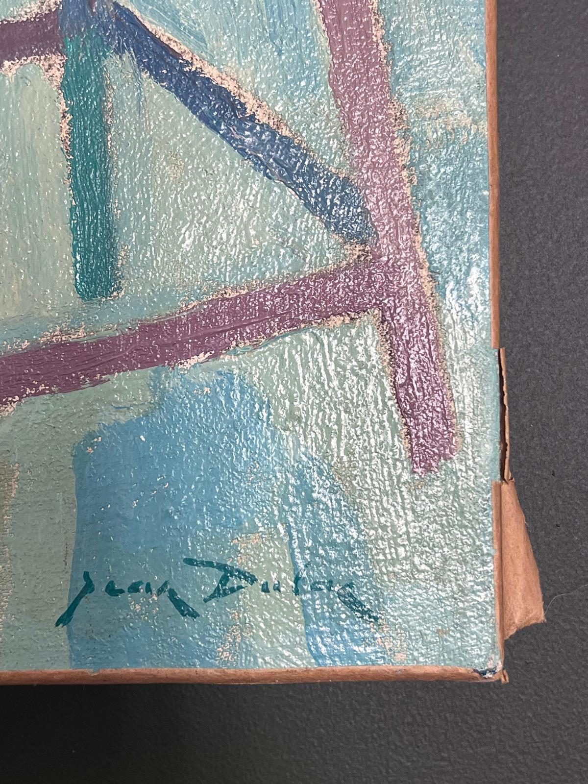 La artista ante su caballete
de Jean Dulac (francés 1902-1968)
óleo sobre lienzo firmado, sin enmarcar
lienzo: 22 x 13 pulgadas
procedencia: colección privada, Lyon, Francia
estado: muy bueno y en buen estado 

Nacido en 1902 en Bourgoin, Jean Dulac