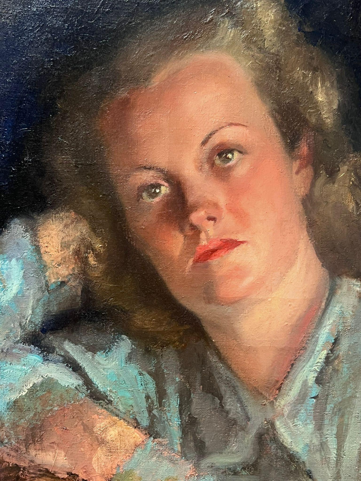 El Modelo de los Artistas
de Jean Dulac (1902-1968) *ver abajo
firmado
pintura al óleo sobre lienzo, sin enmarcar
lienzo: 26 x 20 pulgadas
procedencia: colección privada, Lyon, Francia (ciudad natal del artista). 
estado: estado general muy bueno y