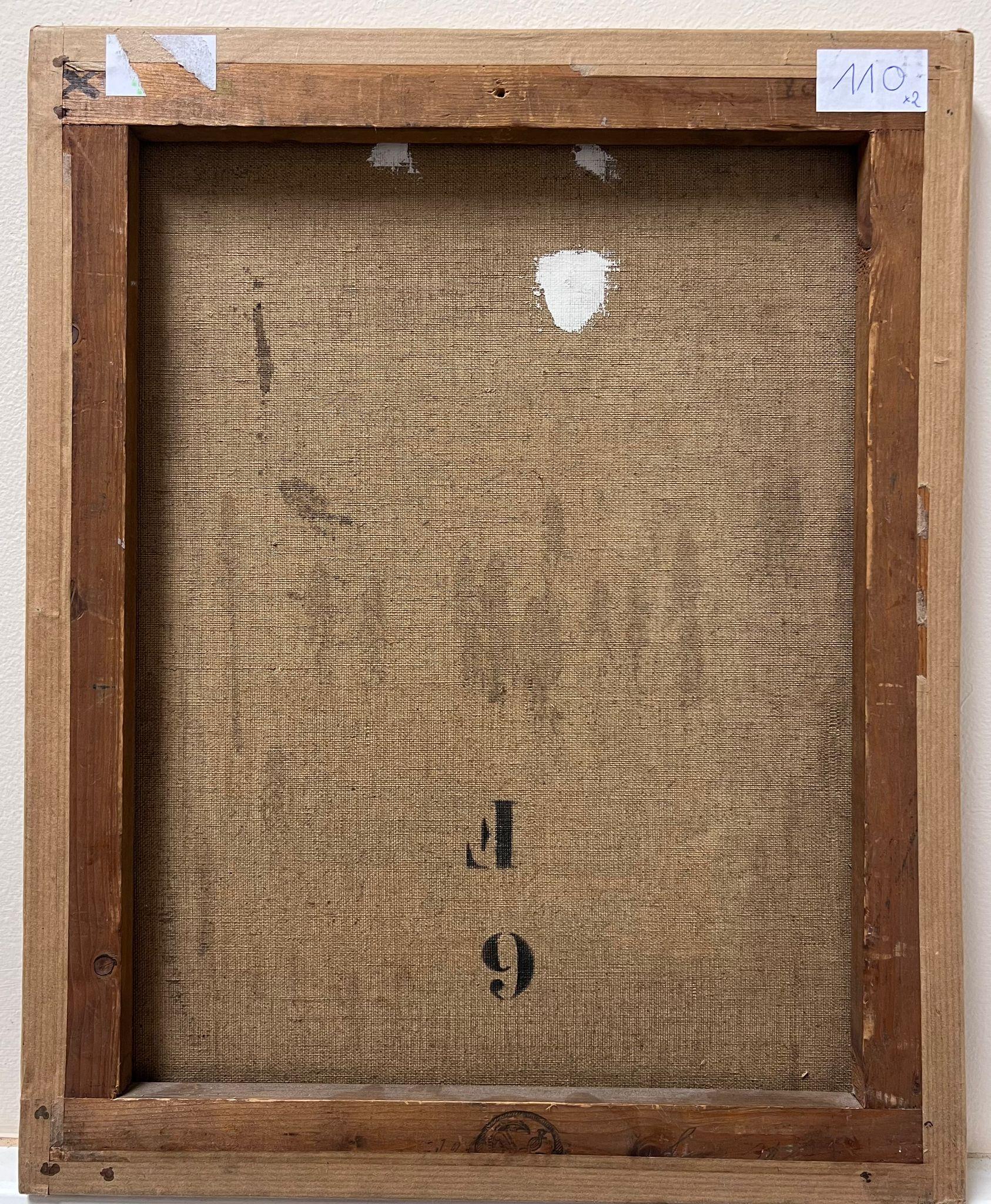 Fine peinture à l'huile post-impressionniste française du milieu du 20e siècle représentant un portrait de femme en vente 3