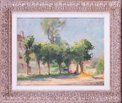 Post Impressionist French landscape oil painting of Seine et Oise by Jean Dulac
