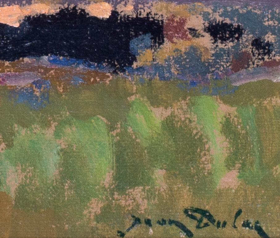 Peinture à l'huile post-impressionniste française d'un paysage avec des nuages par Jean Dulac en vente 2