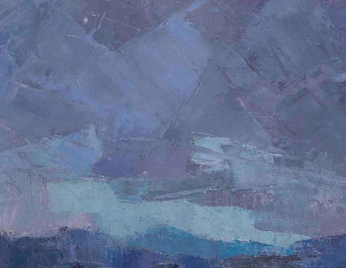 Peinture à l'huile post-impressionniste française d'un paysage d'orage par Jean Dulac en vente 4