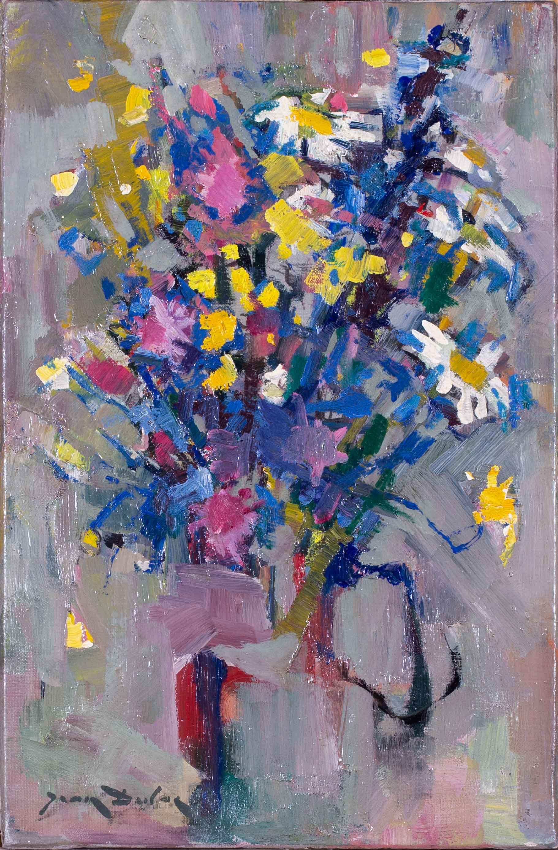 Vase post-impressionniste de fleurs de la prairie par Jean Dulac