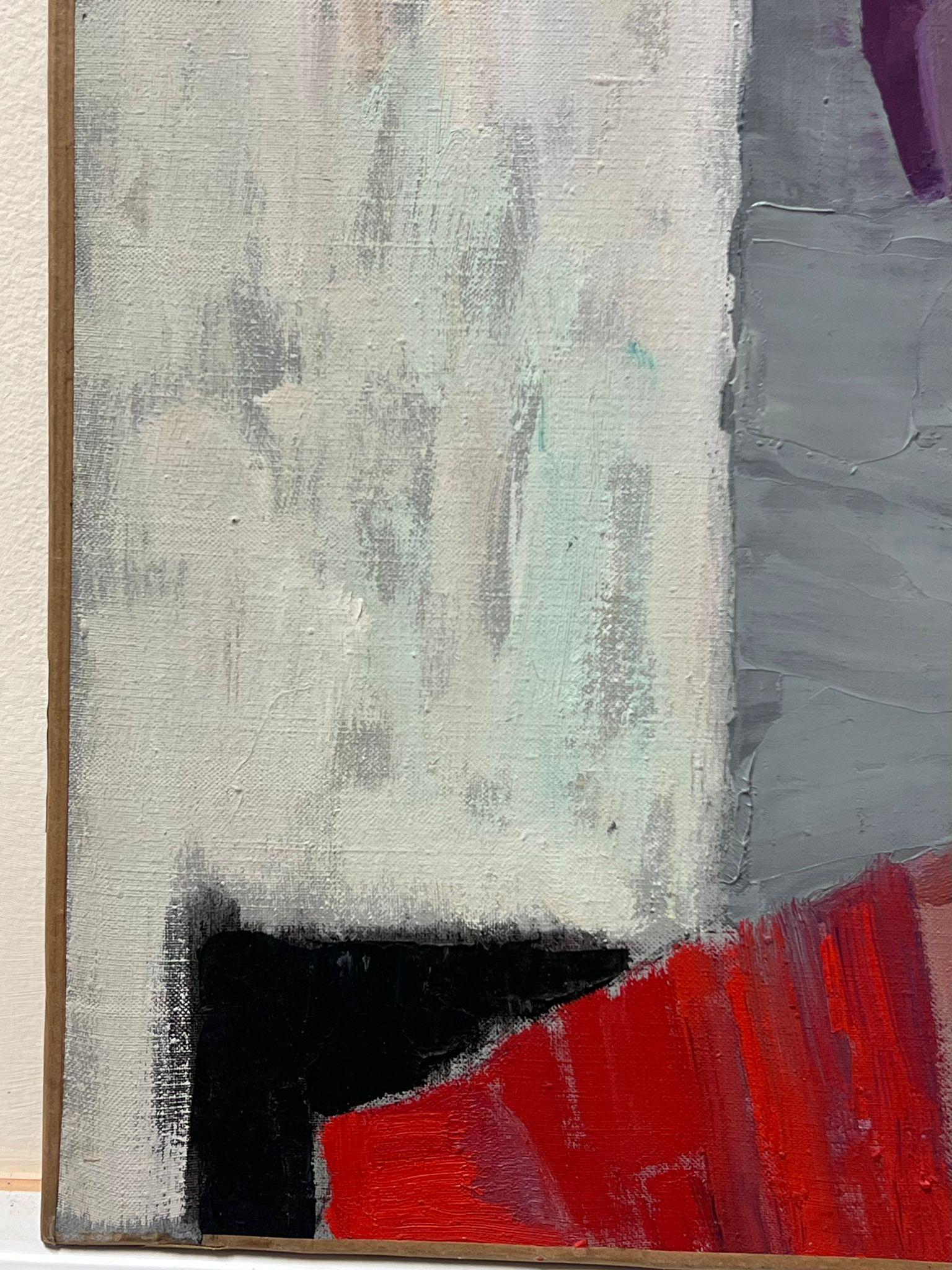 Superb 1950s Französisch Post Impressionist Ölgemälde Porträt Stylish Blonde Dame (Grau), Portrait Painting, von Jean Dulac