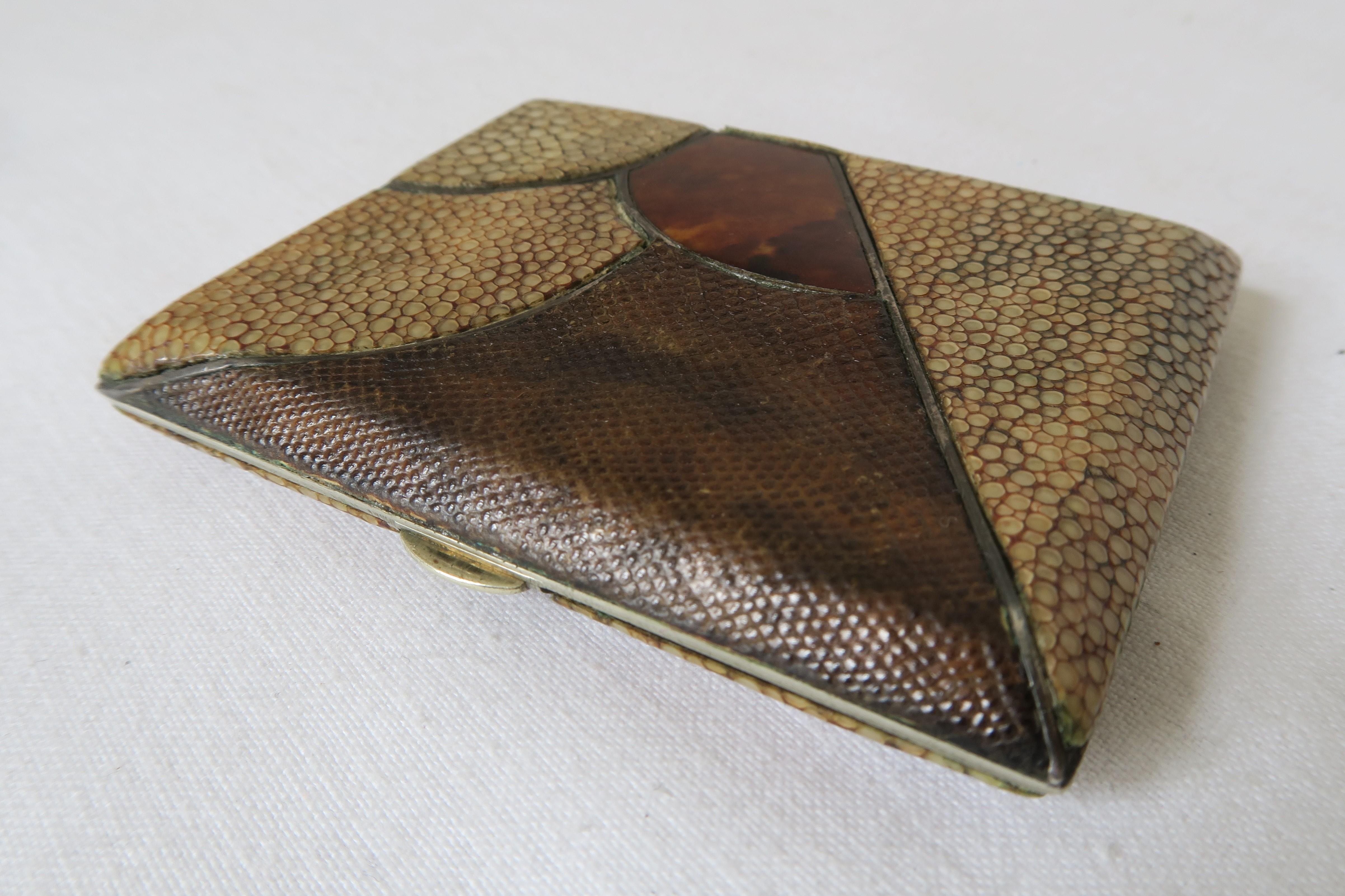 Jean Dunand Cigarette Case Made from Gold-Plated Sterling Silver and Leather 3